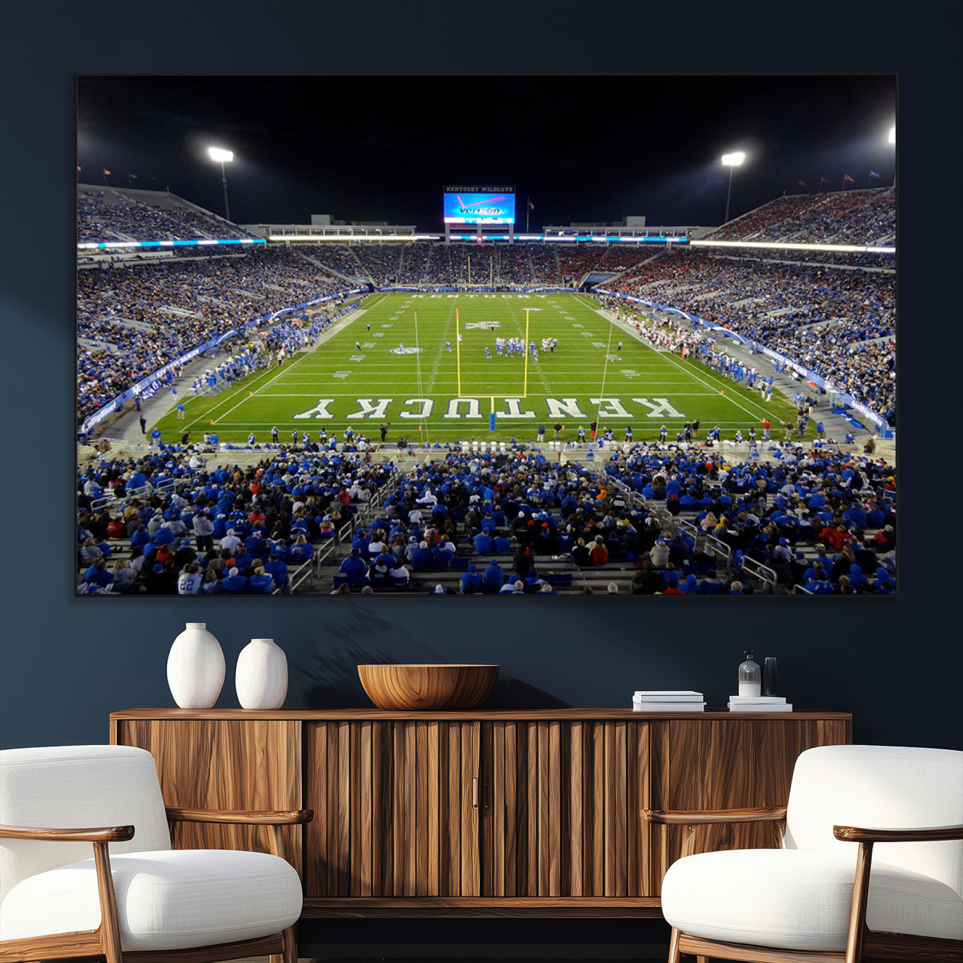 SEG-FC-51X34_Oversize - Kroger Field Canvas Wall Art - Kentucky Stadium Wall Art Print - Sunset Football Stadium Wall Decor