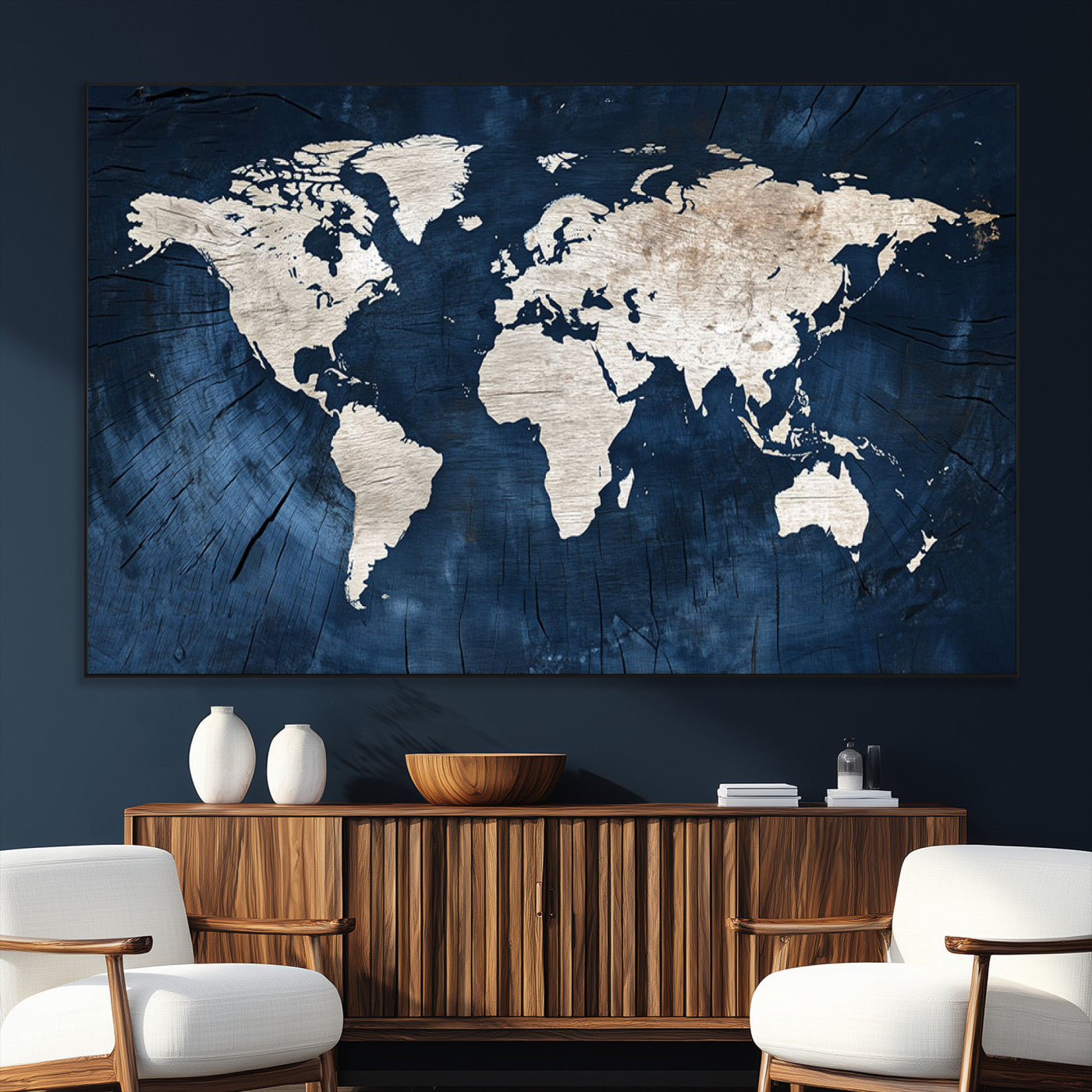 SEG-FC-51X34_Oversize - Push Pin World Map Canvas Print – Framed Wall Art for Couples to Track Their Travels – Anniversary