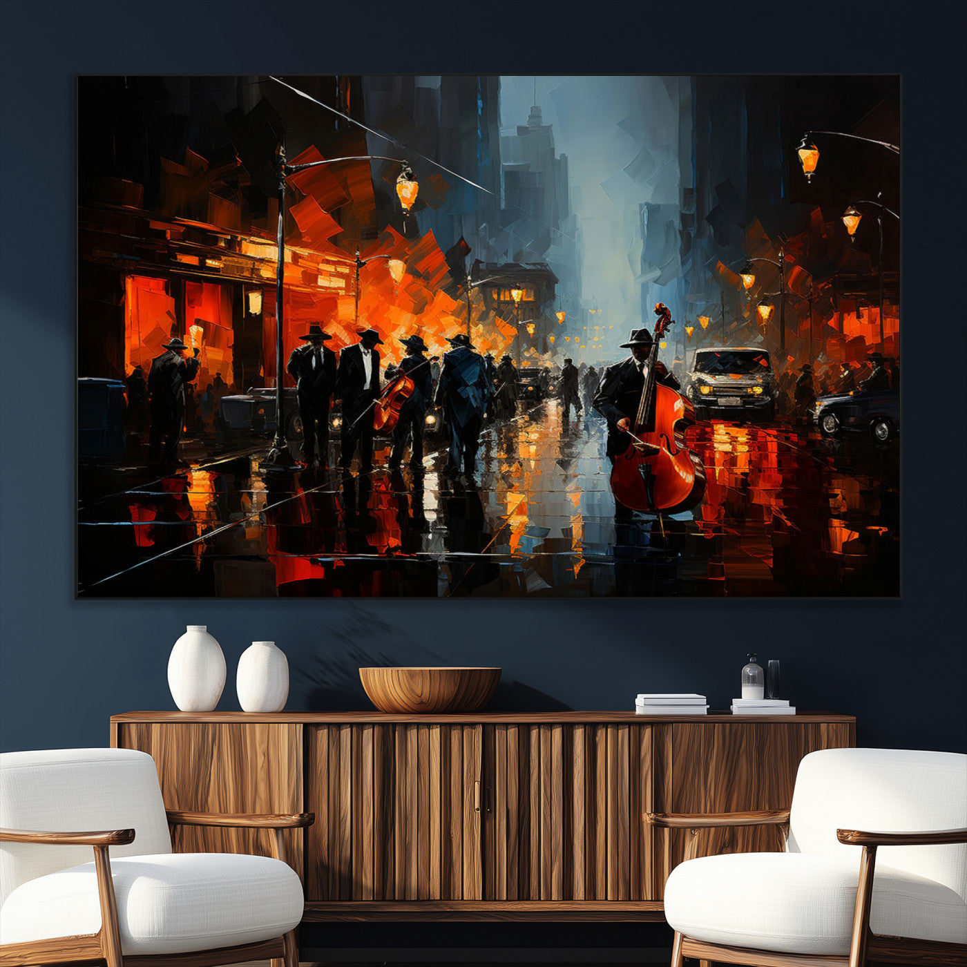 SEG-FC-51X34_Oversize - Winston Porter Jazz Wall Art - African American Music Canvas - Abstract Colorful Music Art - Framed
