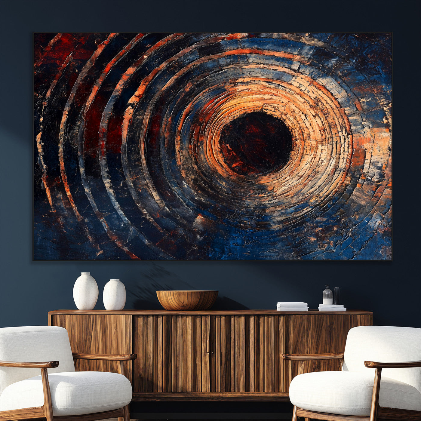 SEG-FC-51X34_Oversize - Wood Tree Ring Wall Art Canvas Print, Framed Natural Wood Art Picture Print, Rustic Tree Slice Perfect Rustic Decor Artwork