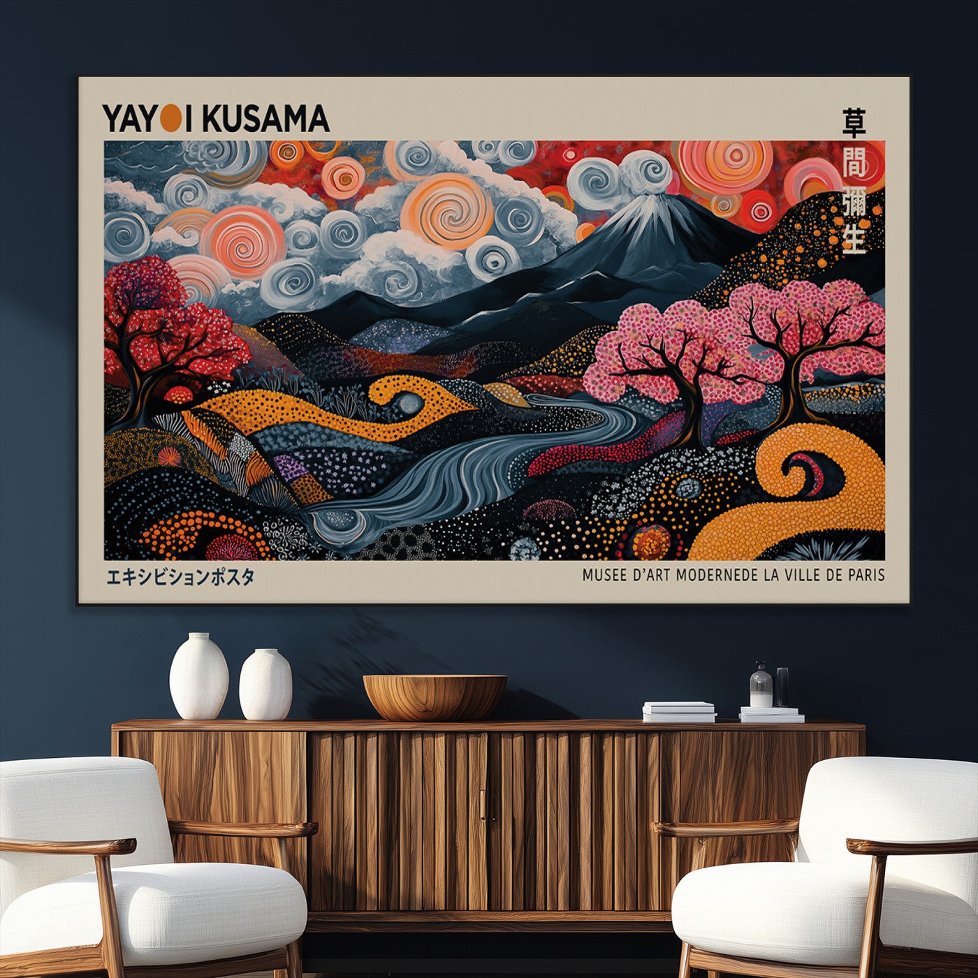 SEG-FC-51X34_Oversize - Modern Japanese Wall Art Print Yayoi Kusama Canvas