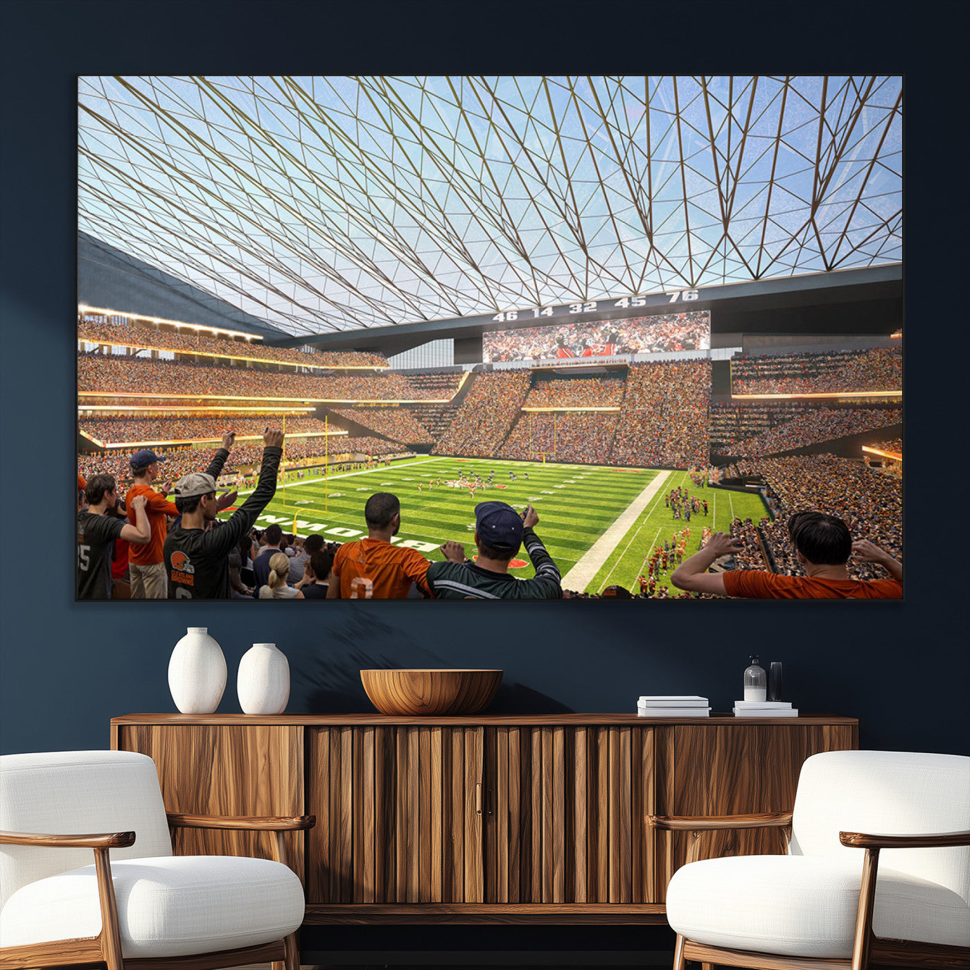 SEG-FC-51X34_Oversize - Cleveland Browns Stadium Wall Art - NFL Football Canvas Print
