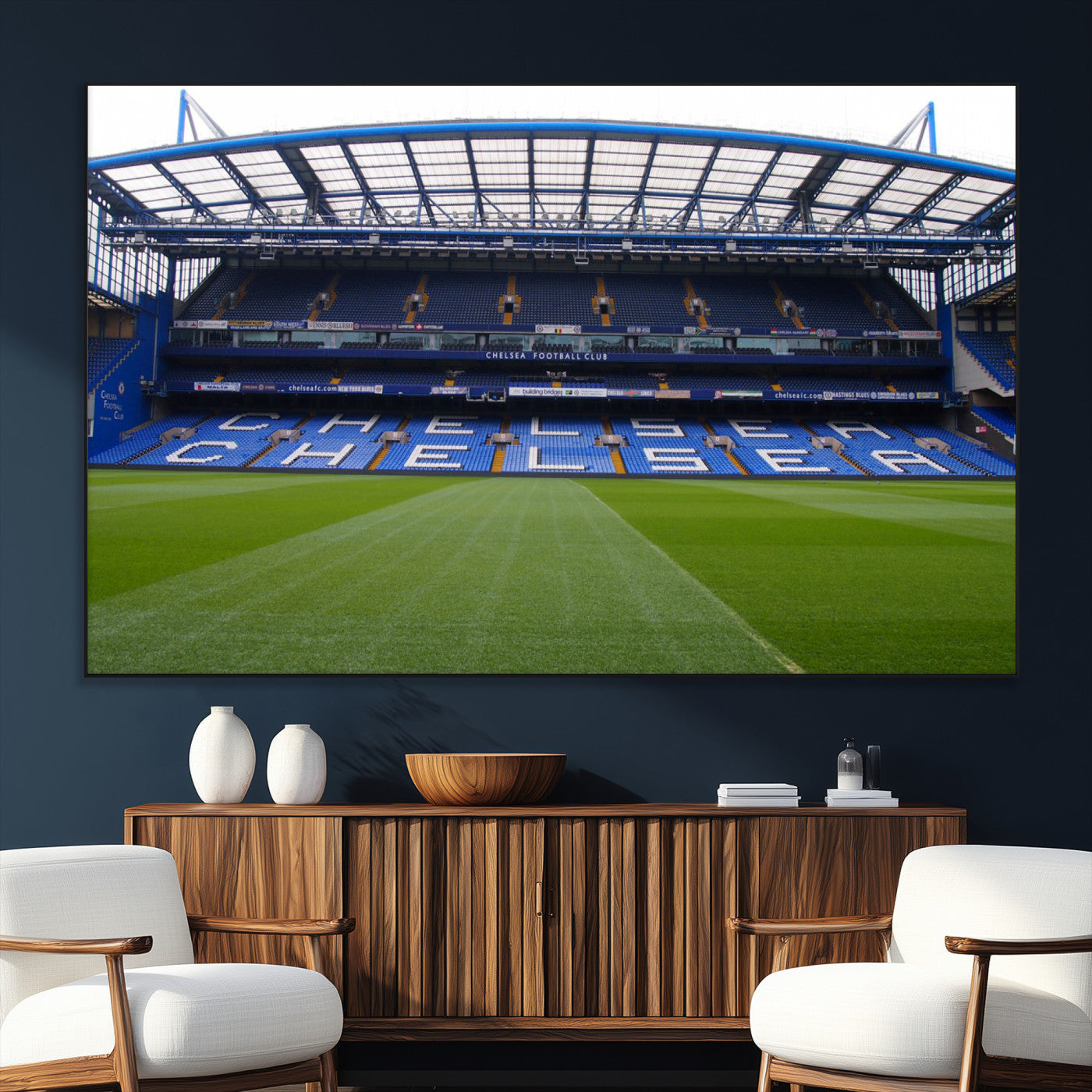 SEG-FC-51X34_Oversize - Stamford Bridge Chelsea Football Stadium Canvas Wall Art Print – Immersive Stadium Experience for