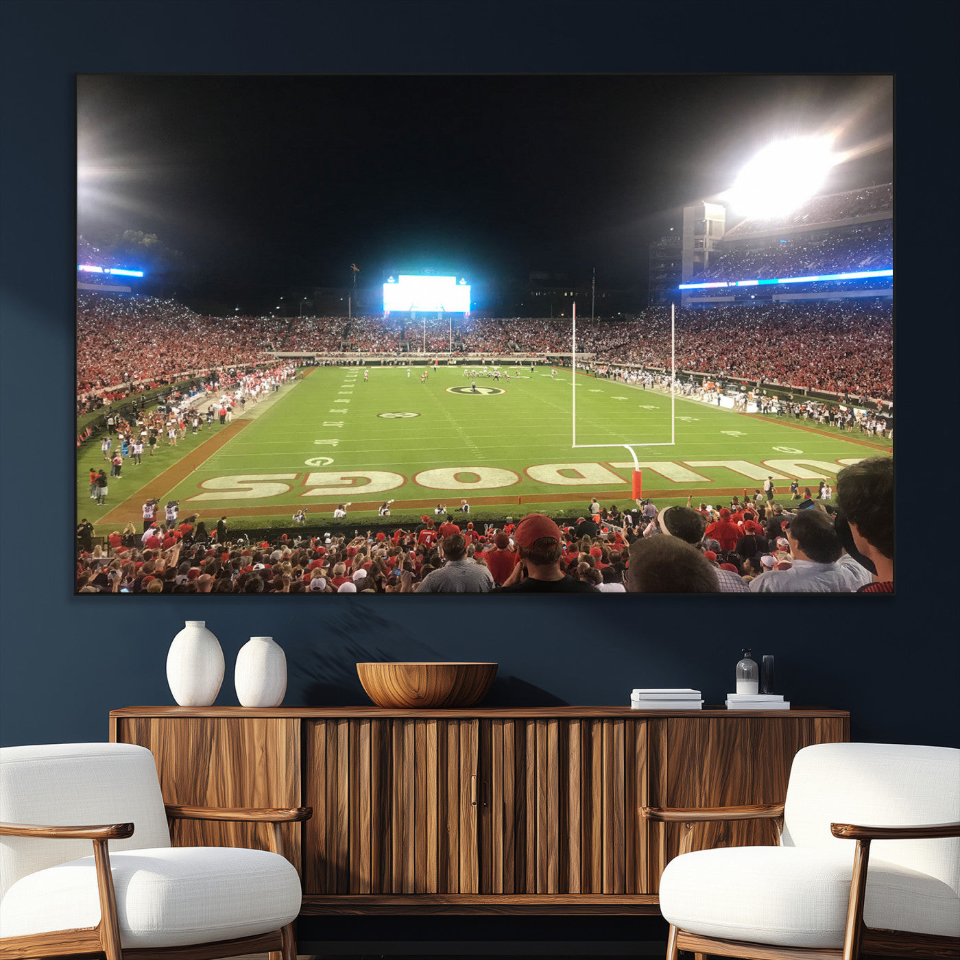 Dooley Stadium Wall Art Print, Sports Arena Canvas Wall Art, Panoramic Stadium Canvas Print, Modern Athletic Field Art Printing