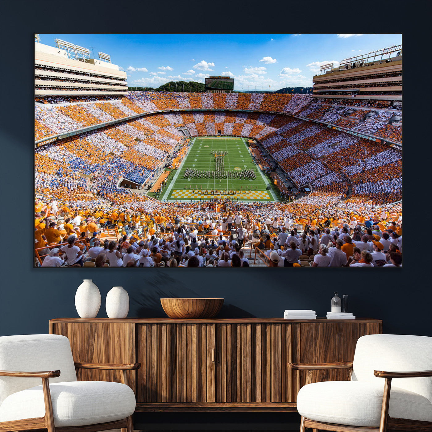 Tennessee Neyland Stadium Wall Art Print, Sports Arena Canvas Wall Art, Panoramic Stadium Canvas Print, Modern Athletic Field Art Printing