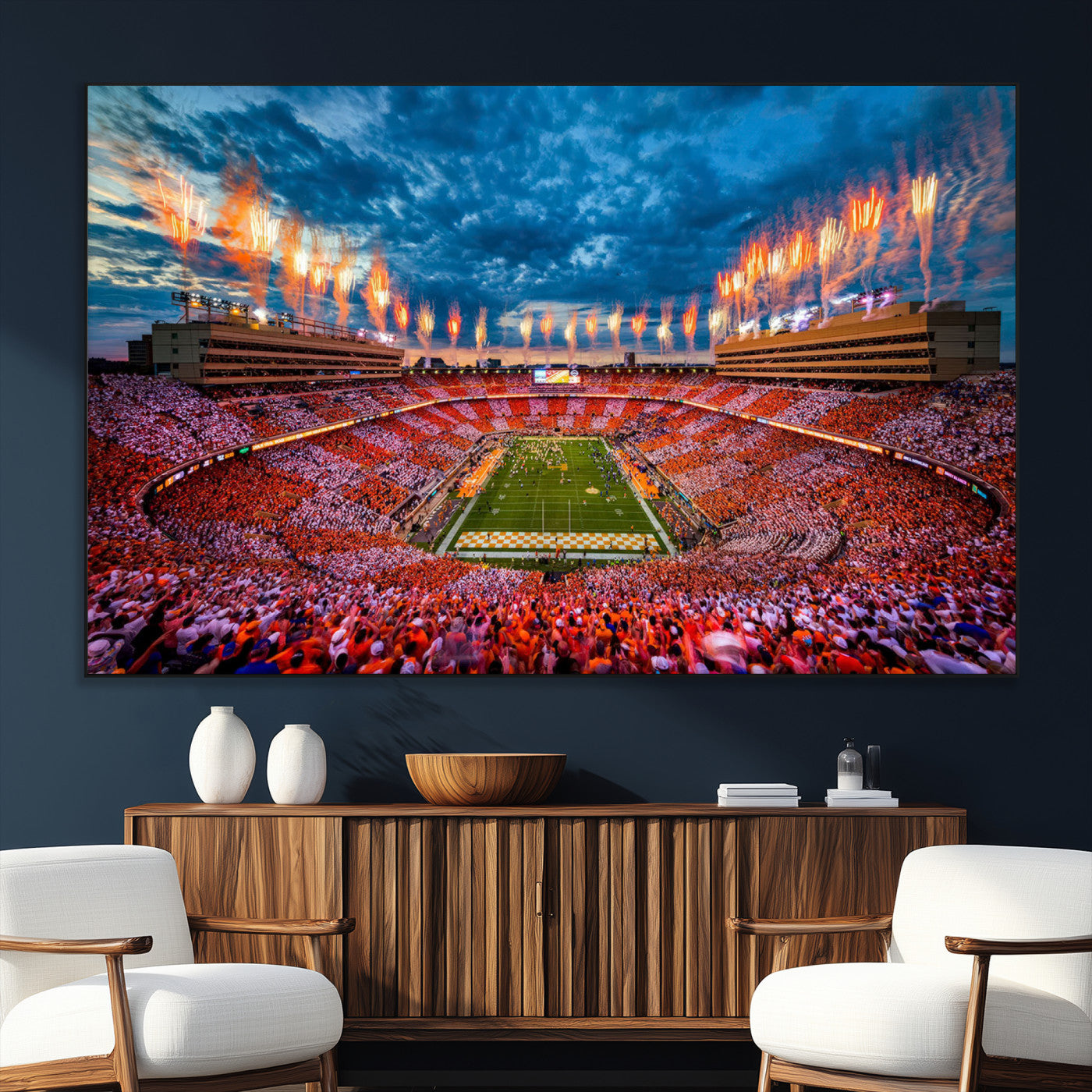 SEG-FC-51X34_Oversize - Tennessee Neyland Stadium Wall Art Print, Sports Arena Canvas Wall Art, Panoramic Stadium Canvas