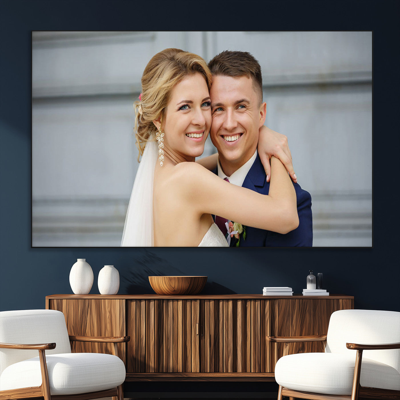 SEG-FC-51X34_Oversize - Create Your Own Photo Framed Canvas Print - Custom Personalized Wall Art Print for Gift