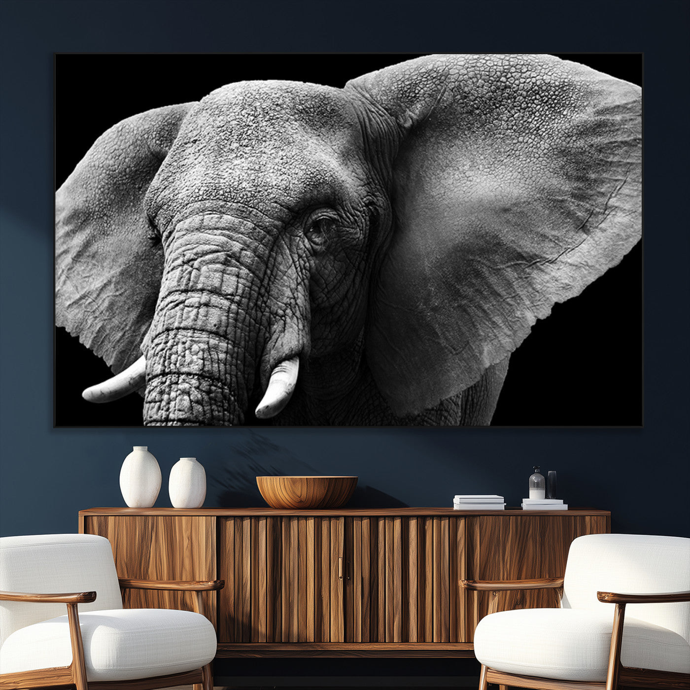 SEG-FC-51X34_Oversize - Big Elephant Close Up Wall Art Canvas Print