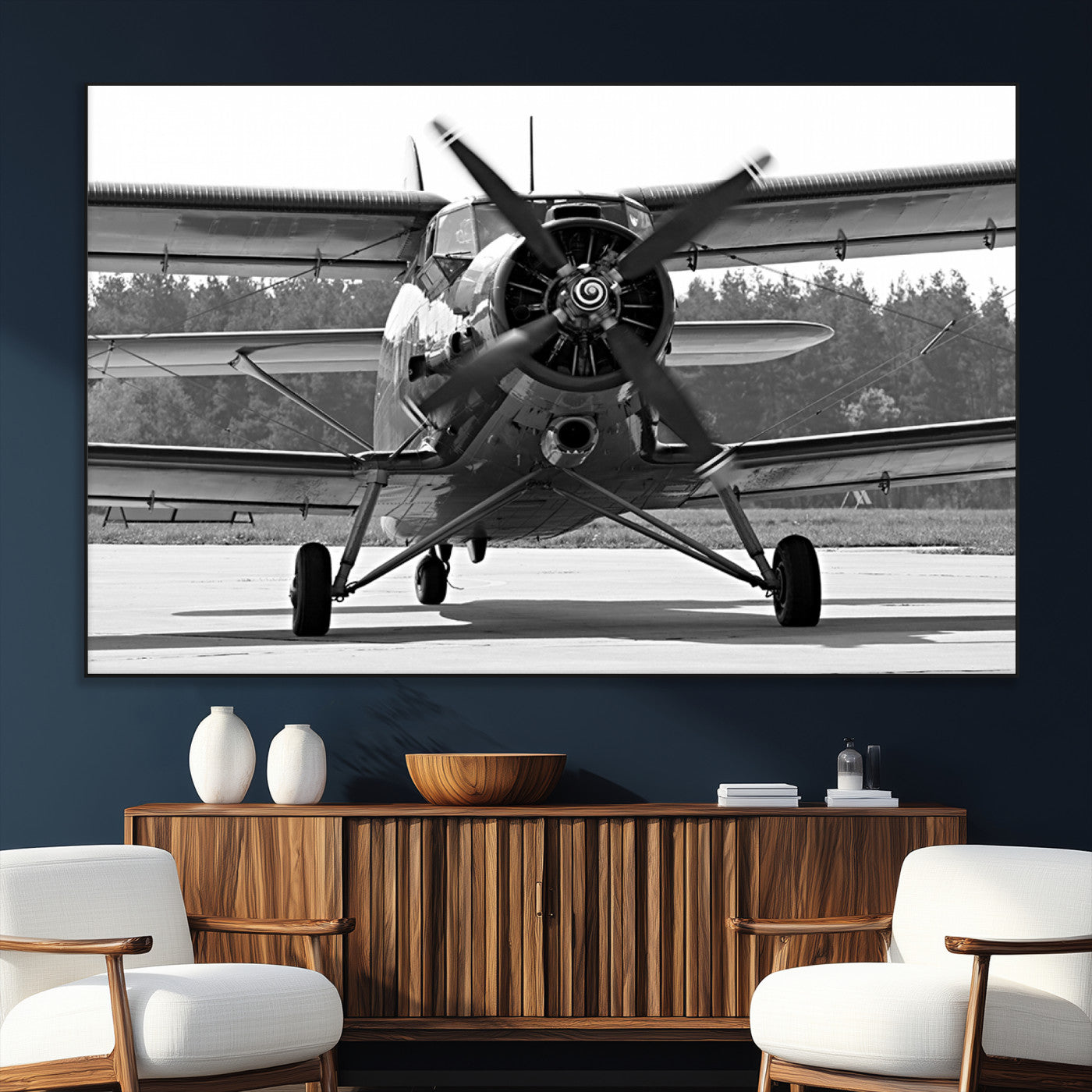 SEG-FC-51X34_Oversize - Wall Art Old War Plane Canvas Print