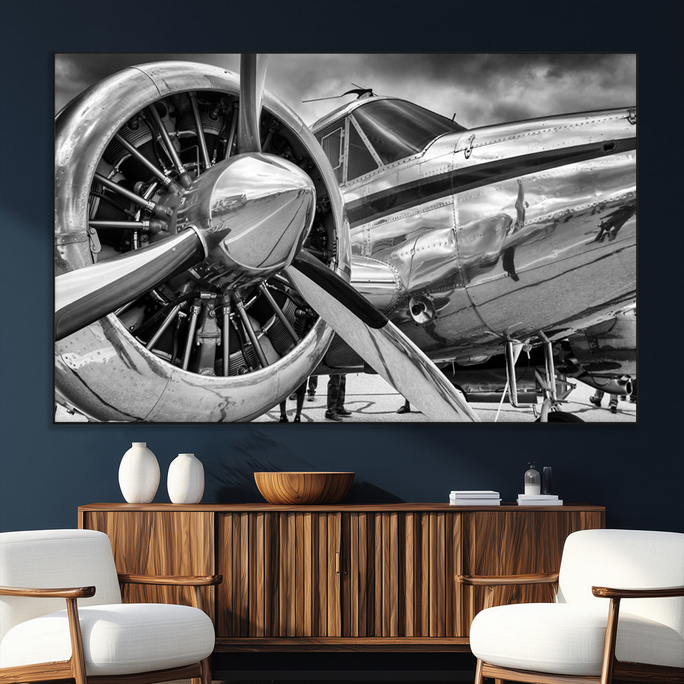 SEG-FC-51X34_Oversize - Vintage Antique Airplane Wall Art Canvas Print