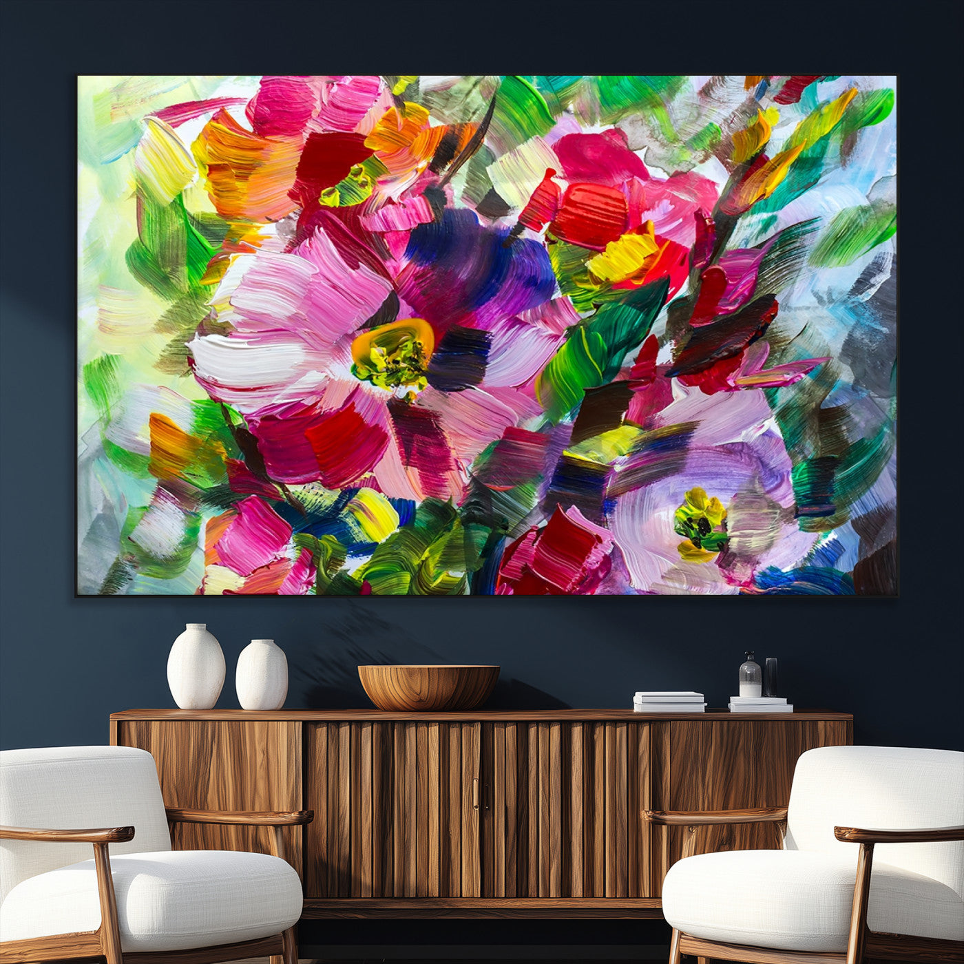 SEG-FC-51X34_Oversize - Oil Flower Abstract Canvas Print