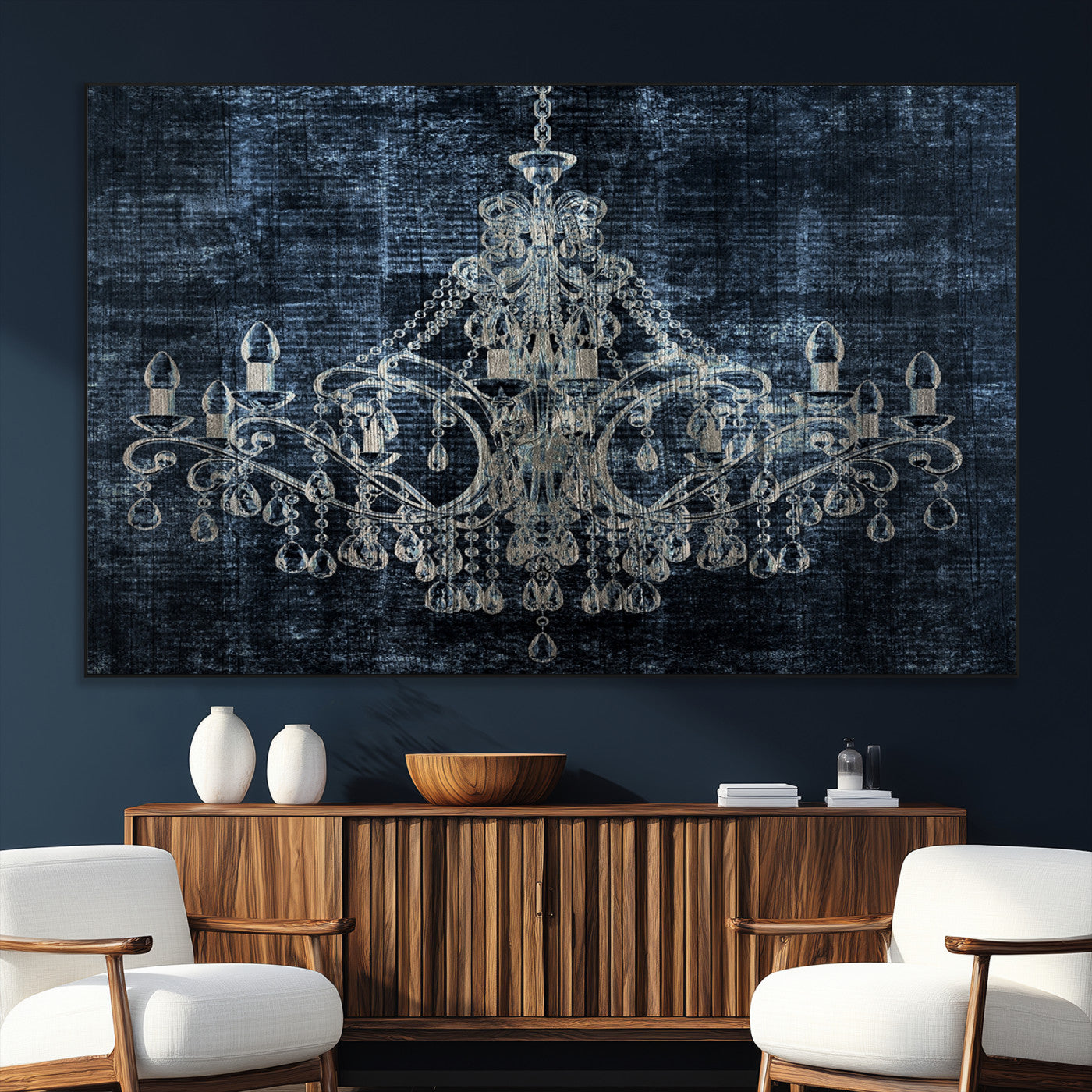 SEG-FC-51X34_Oversize - Dark Chandelier Wall Art Canvas Print