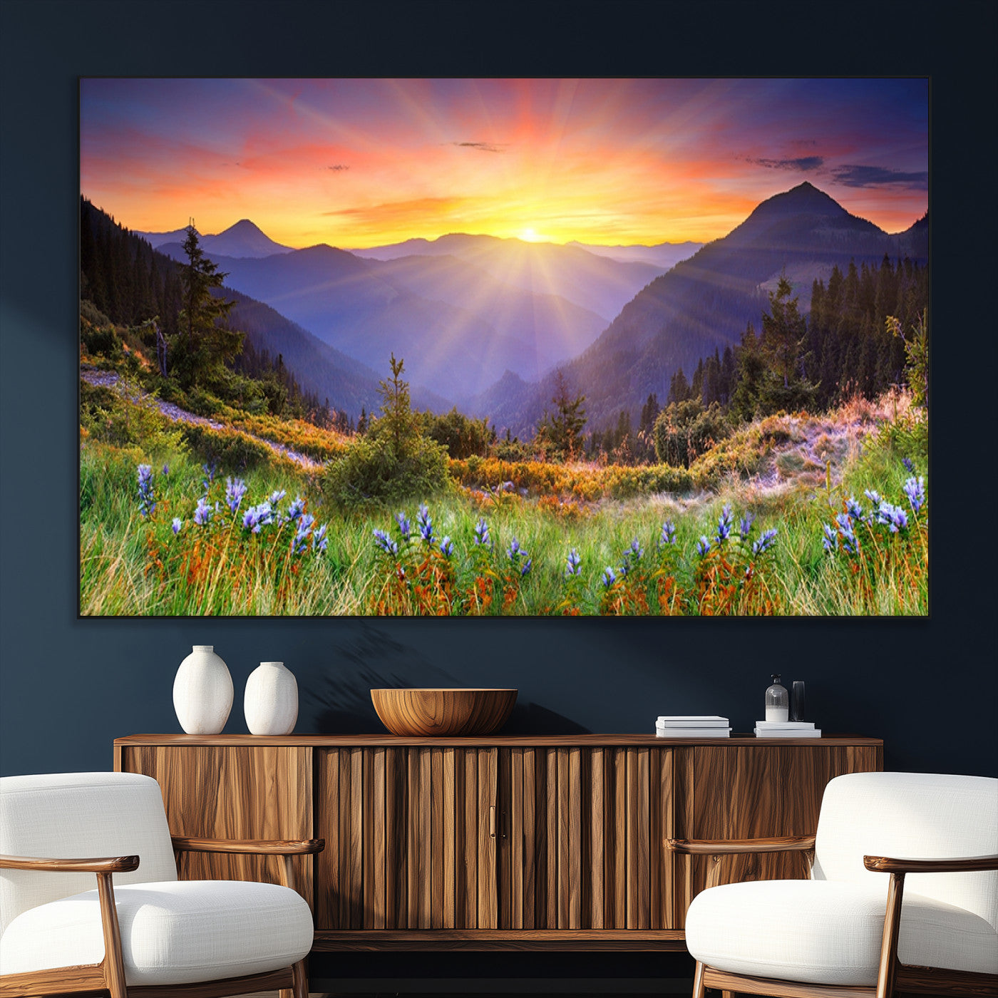 SEG-FC-51X34_Oversize - Mountain and Spring Wall Art Canvas Print