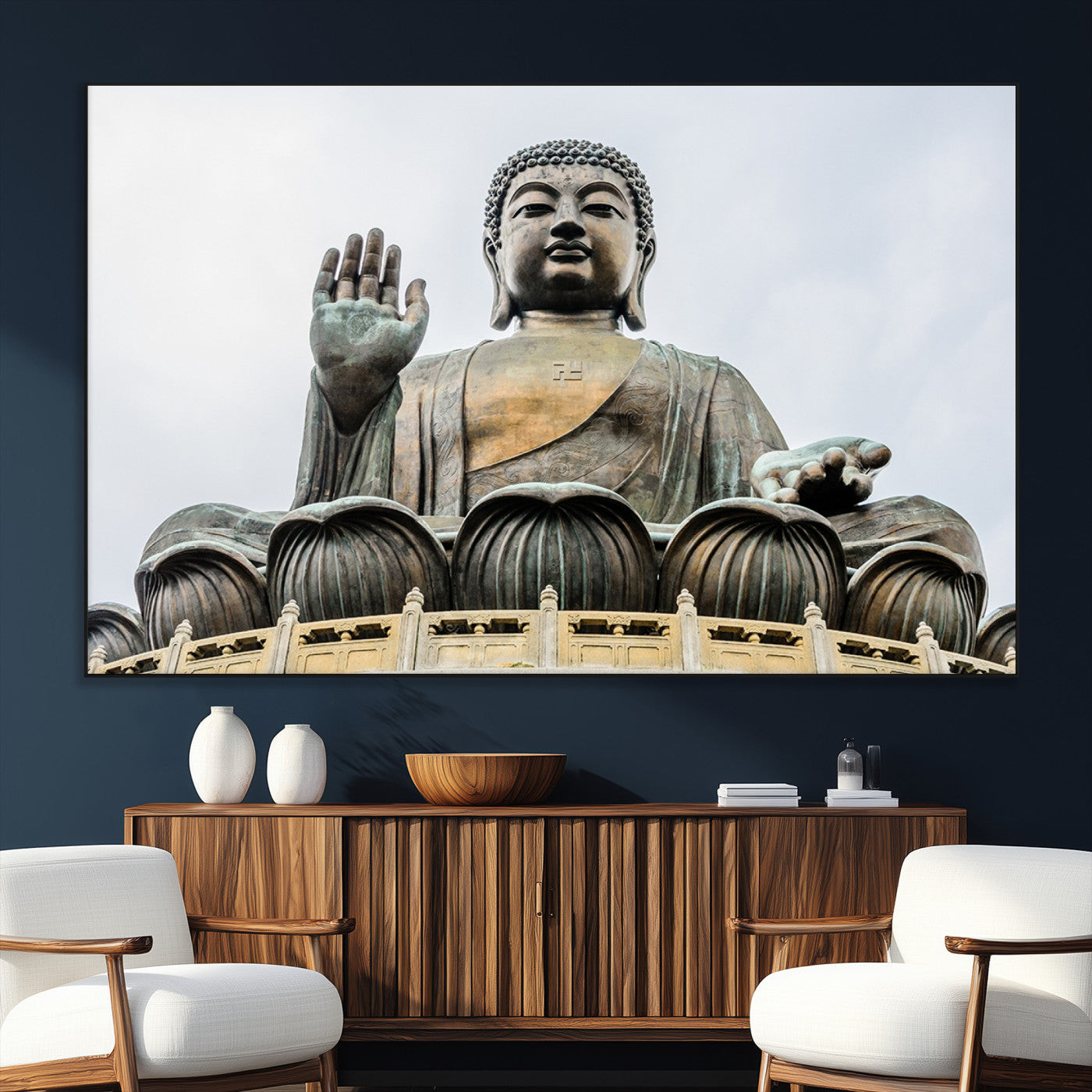77041-SEG-FC-51X34_Oversize_Oversize-Buddha Statue Wall Art Canvas Print