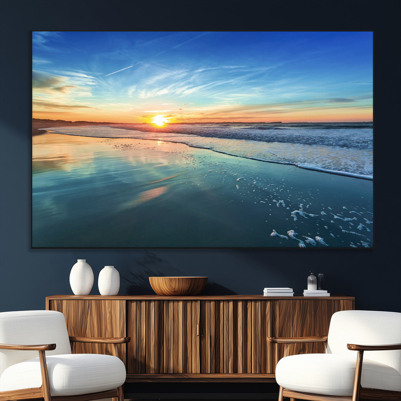 SEG-FC-51X34_Oversize - Blue Sky and Beach Wall Art Canvas Print