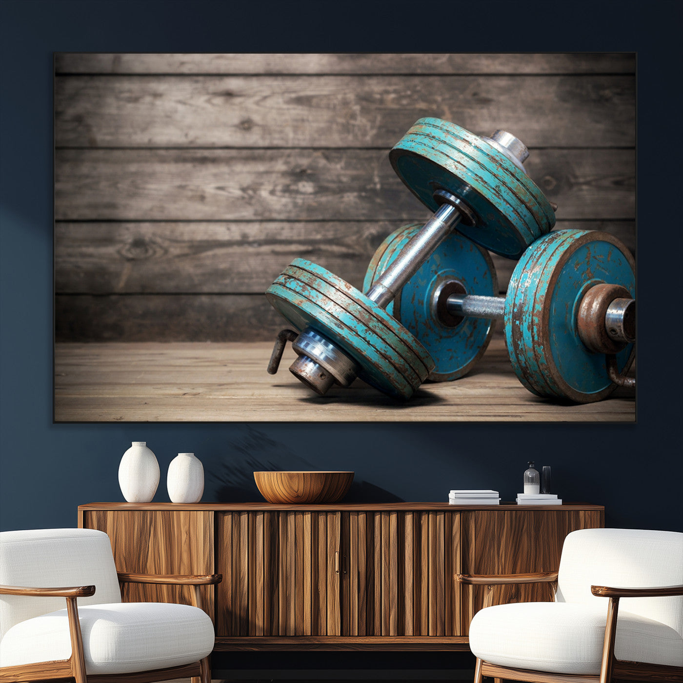 SEG-FC-51X34_Oversize - Dambell and Sport Wall Art Canvas Print