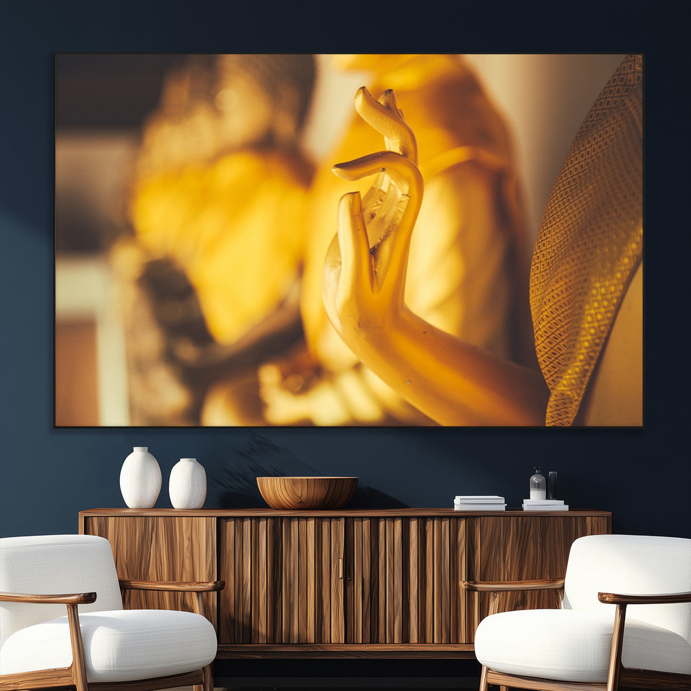 30728-SEG-FC-51X34_Oversize_Oversize-Gold Buddha Statue Hands Wall Art Canvas Print