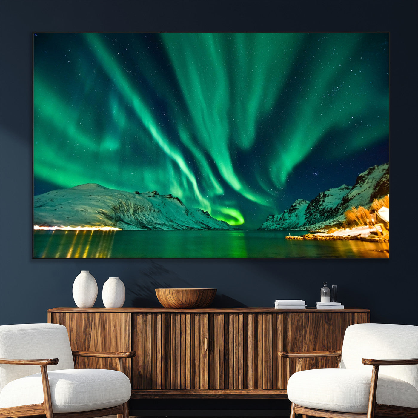 SEG-FC-51X34_Oversize - Northern Lights Wall Art Canvas Print