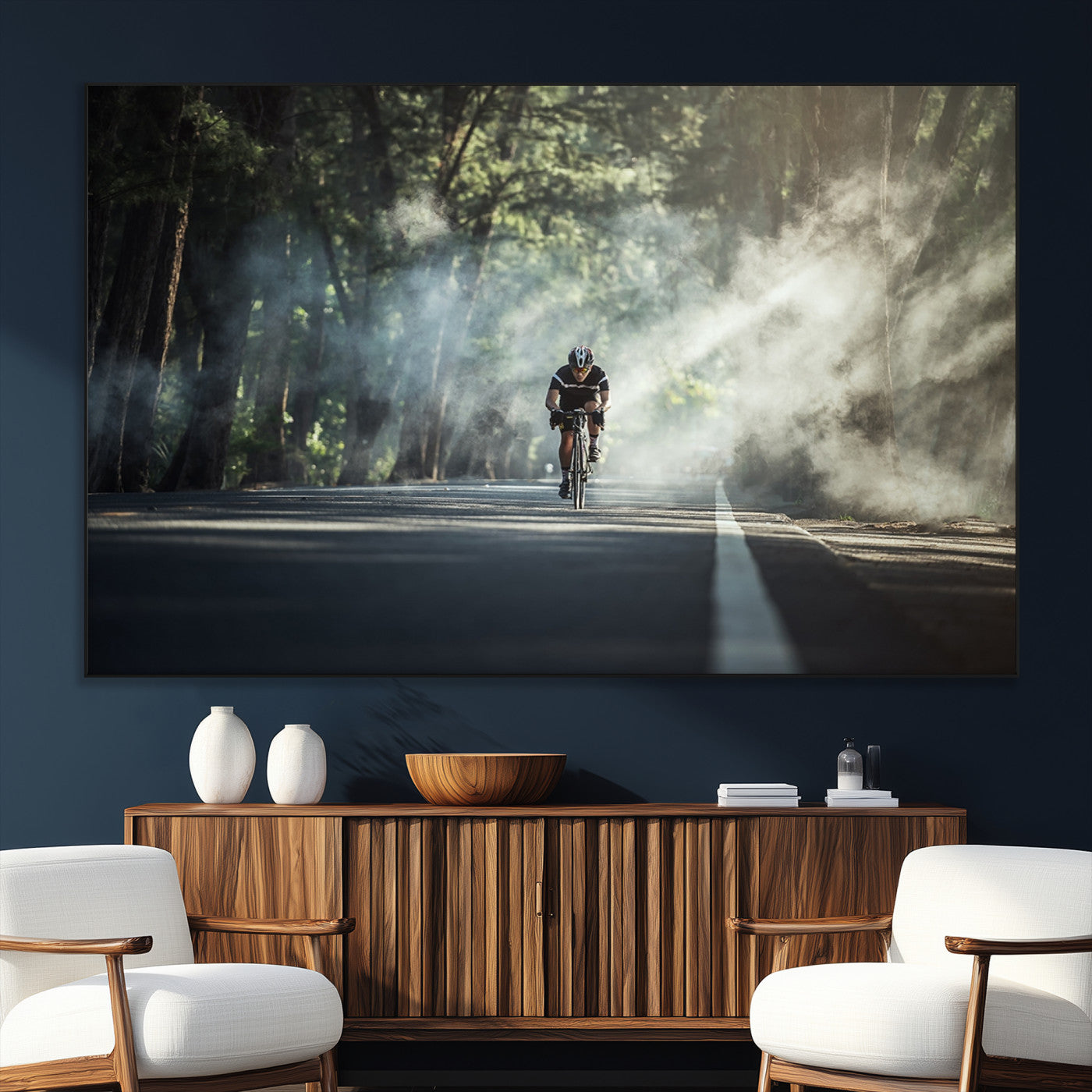SEG-FC-51X34_Oversize - Cycling Road Bike in the Morning, Cycling Road Bike Canvas Print