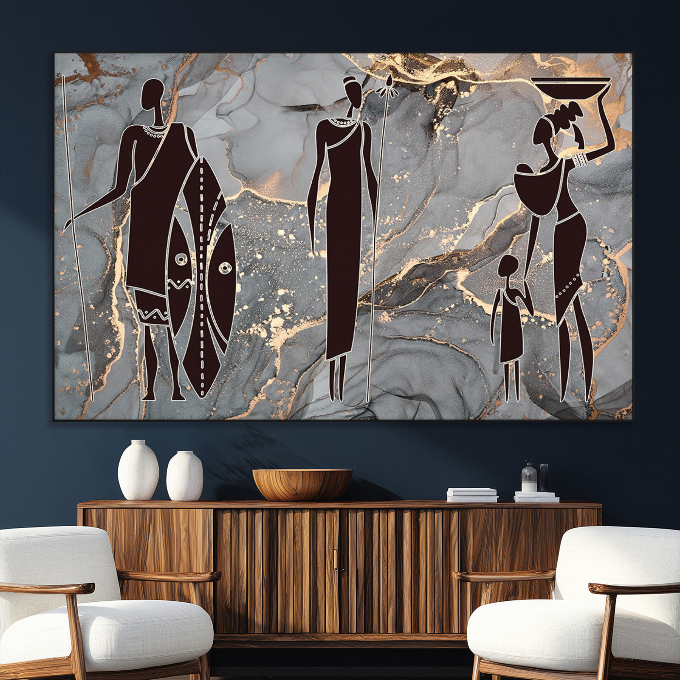 SEG-FC-51X34_Oversize - African American Wall Art African Women Painting Canvas Print