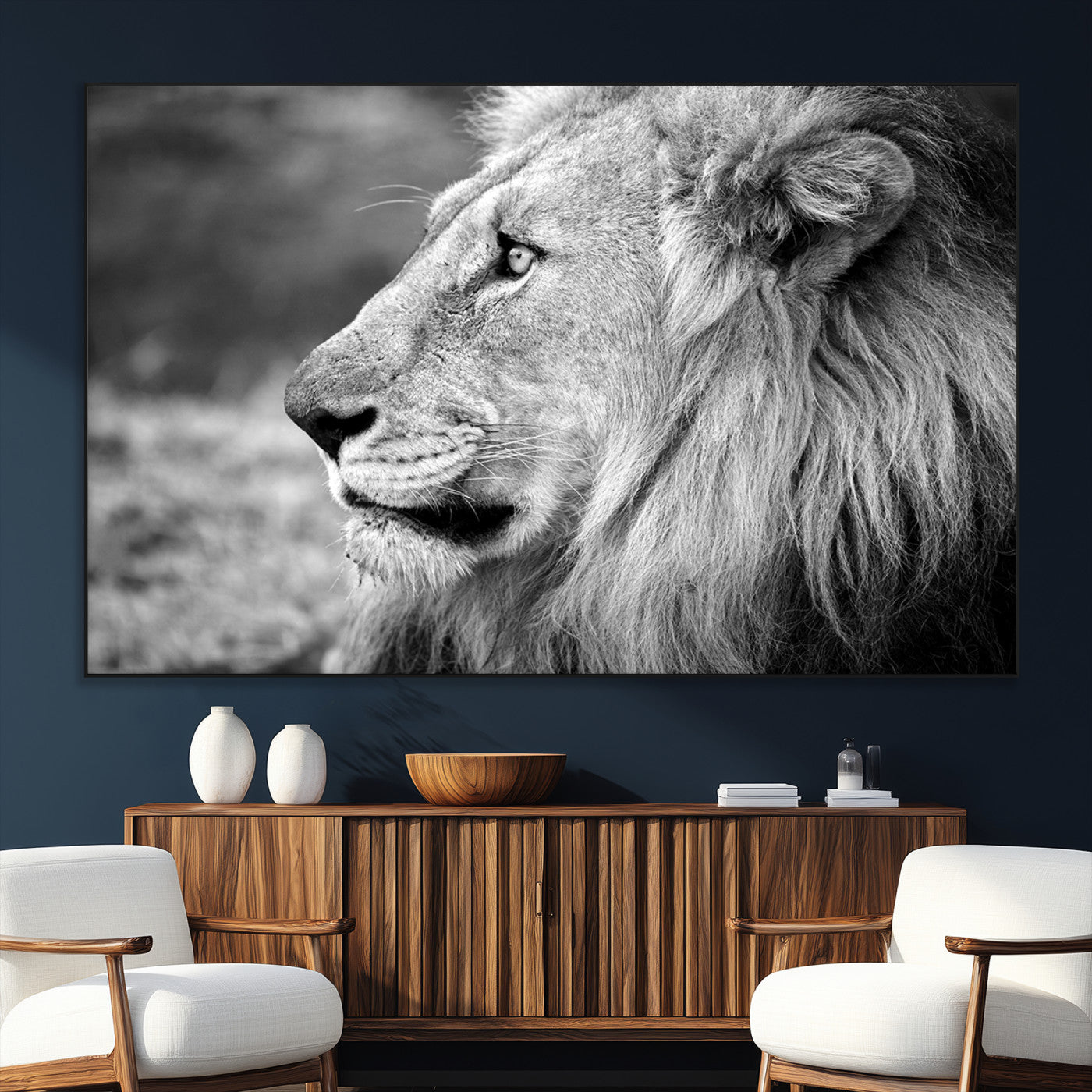 SEG-FC-51X34_Oversize - African Lion Wall Art Canvas Print