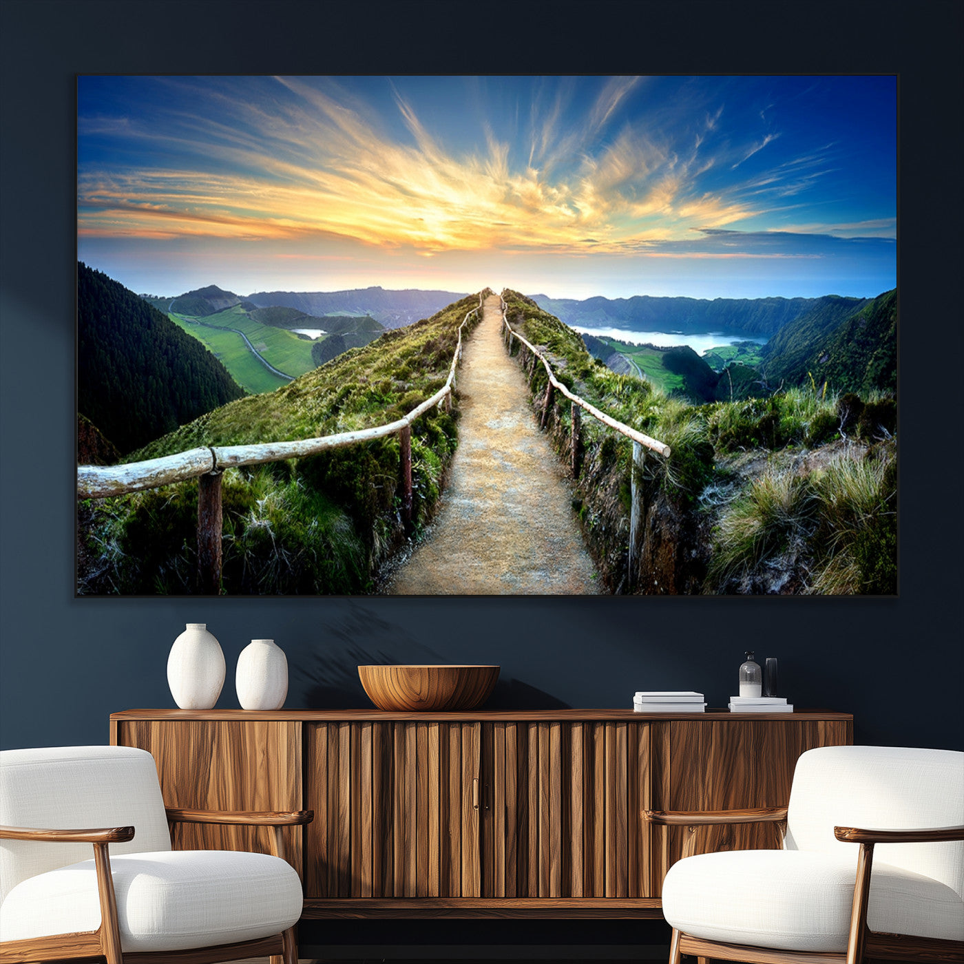 SEG-FC-51X34_Oversize - Mountain and Sunset Wall Art Canvas Print