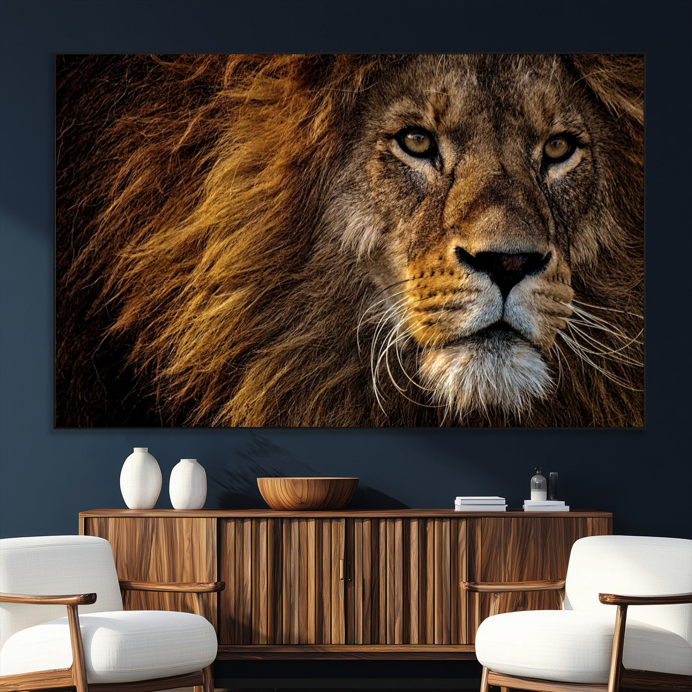SEG-FC-51X34_Oversize - Mighty Lion Wall Art Animal Canvas Print