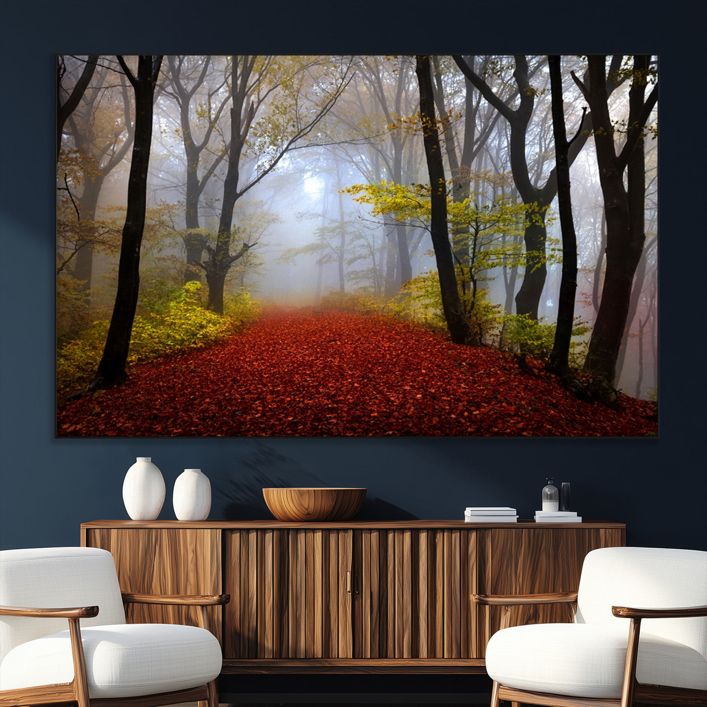 SEG-FC-51X34_Oversize - Foggy Forest Wall Art Landscape Canvas Print