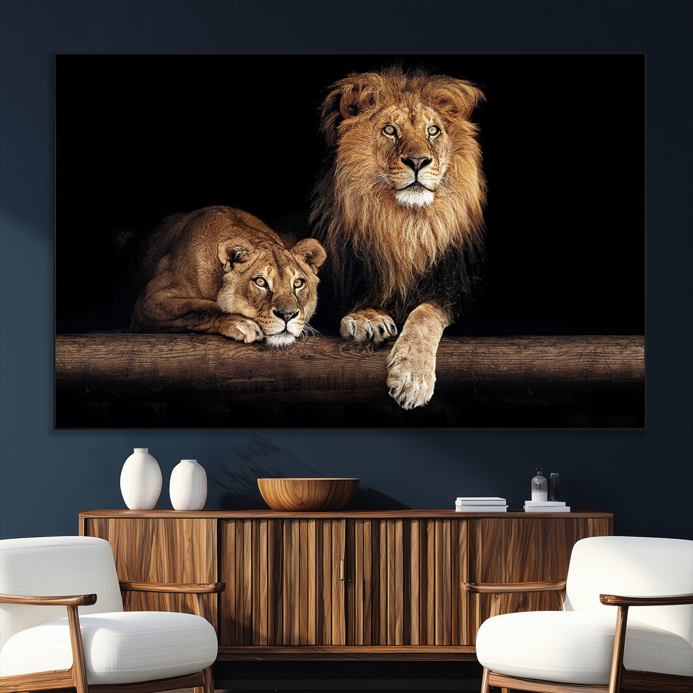 SEG-FC-51X34_Oversize - Lion Canvas Wall Art Animal Print