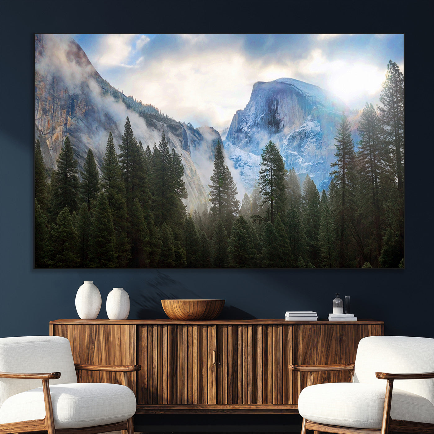 44943-SEG-FC-51X34_Oversize_Oversize-Half Dome Yosemite Calinia Wall Art Canvas Print El Capitan