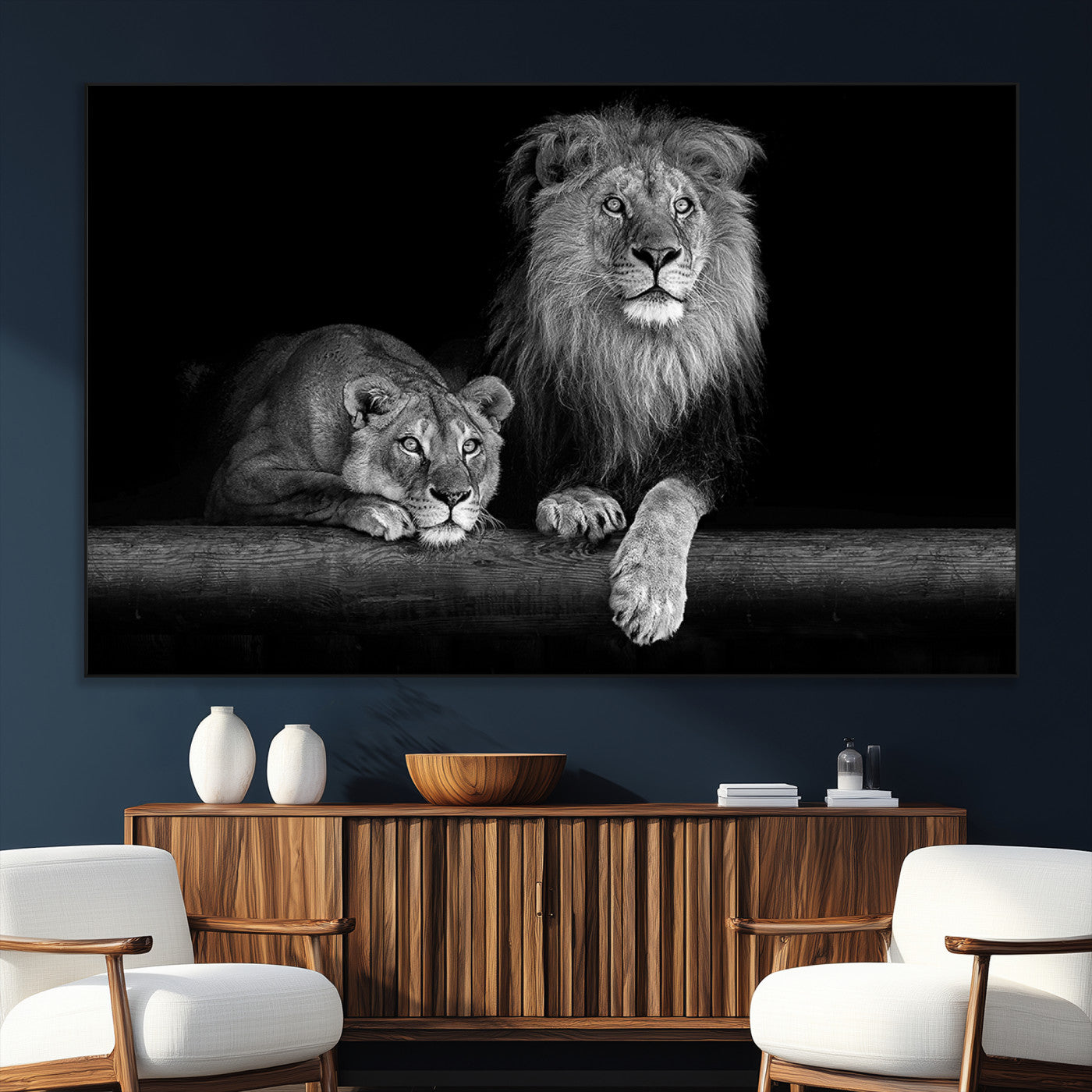 SEG-FC-51X34_Oversize - Lion Family Wall Art Canvas Print