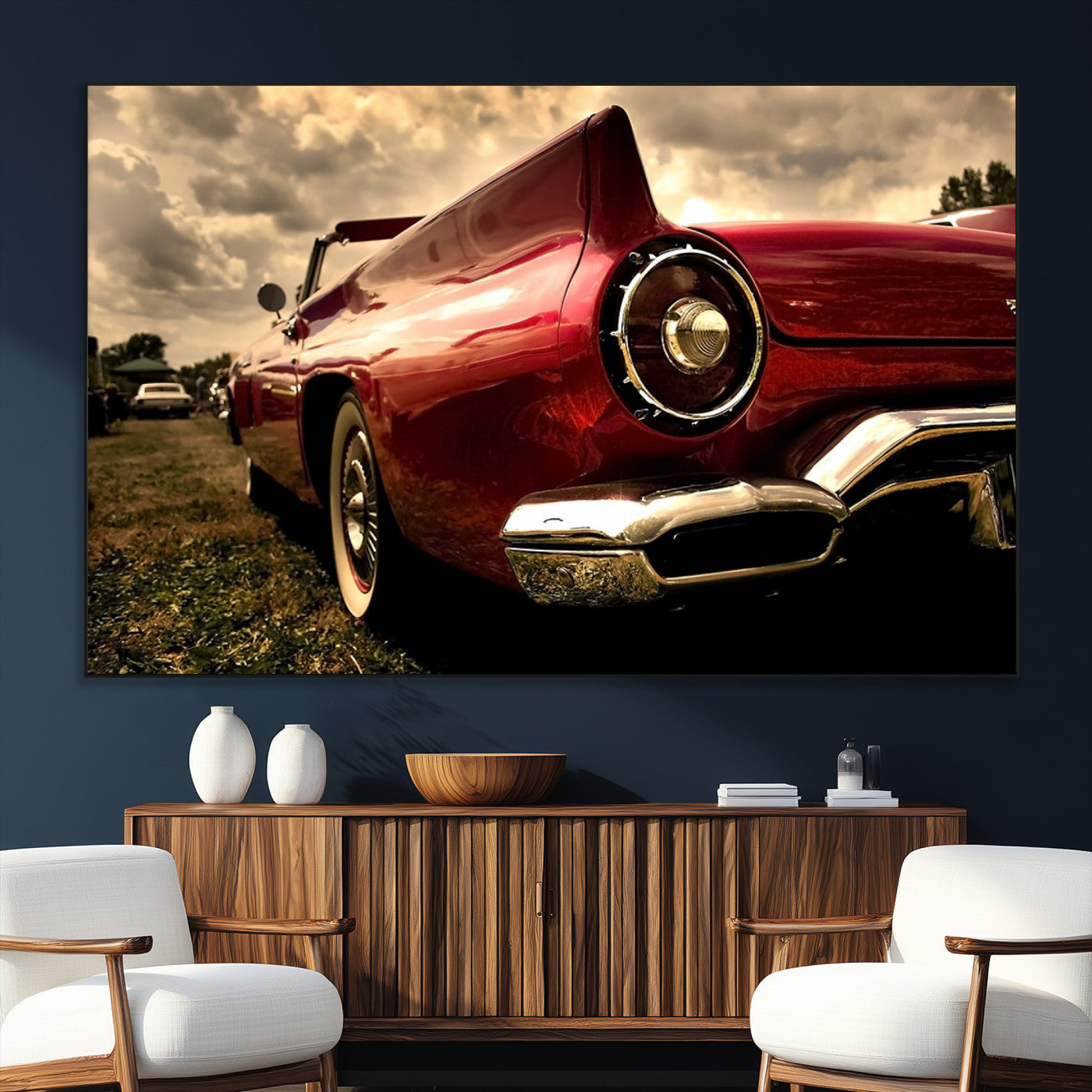 SEG-FC-51X34_Oversize - Red Classic Car Wall Art Canvas Print