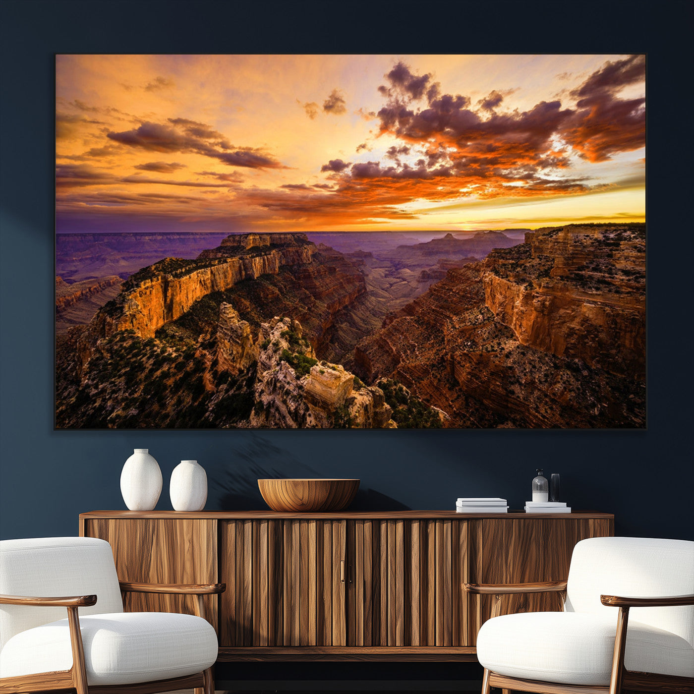 SEG-FC-51X34_Oversize - Mesmerizing Sunset from Grand Canyon Nal Park Wall Art, Grand Canyon Canvas Print