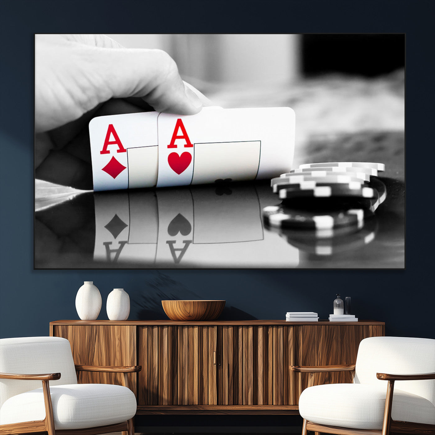 SEG-FC-51X34_Oversize - Aces Poker Art Poker Game Wall Art Canvas Print
