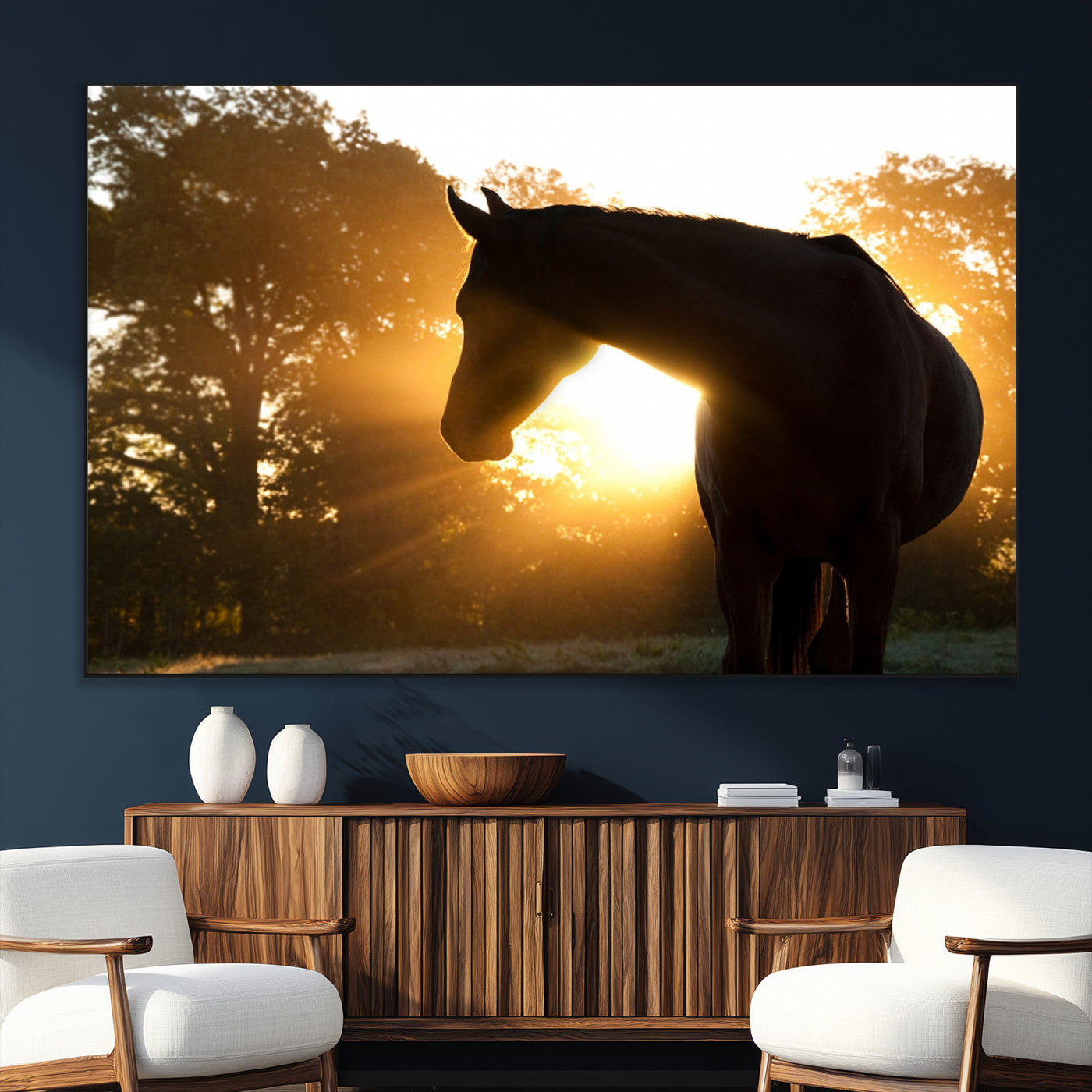 SEG-FC-51X34_Oversize - Horse at Sunset Wall Art Animal Canvas Print