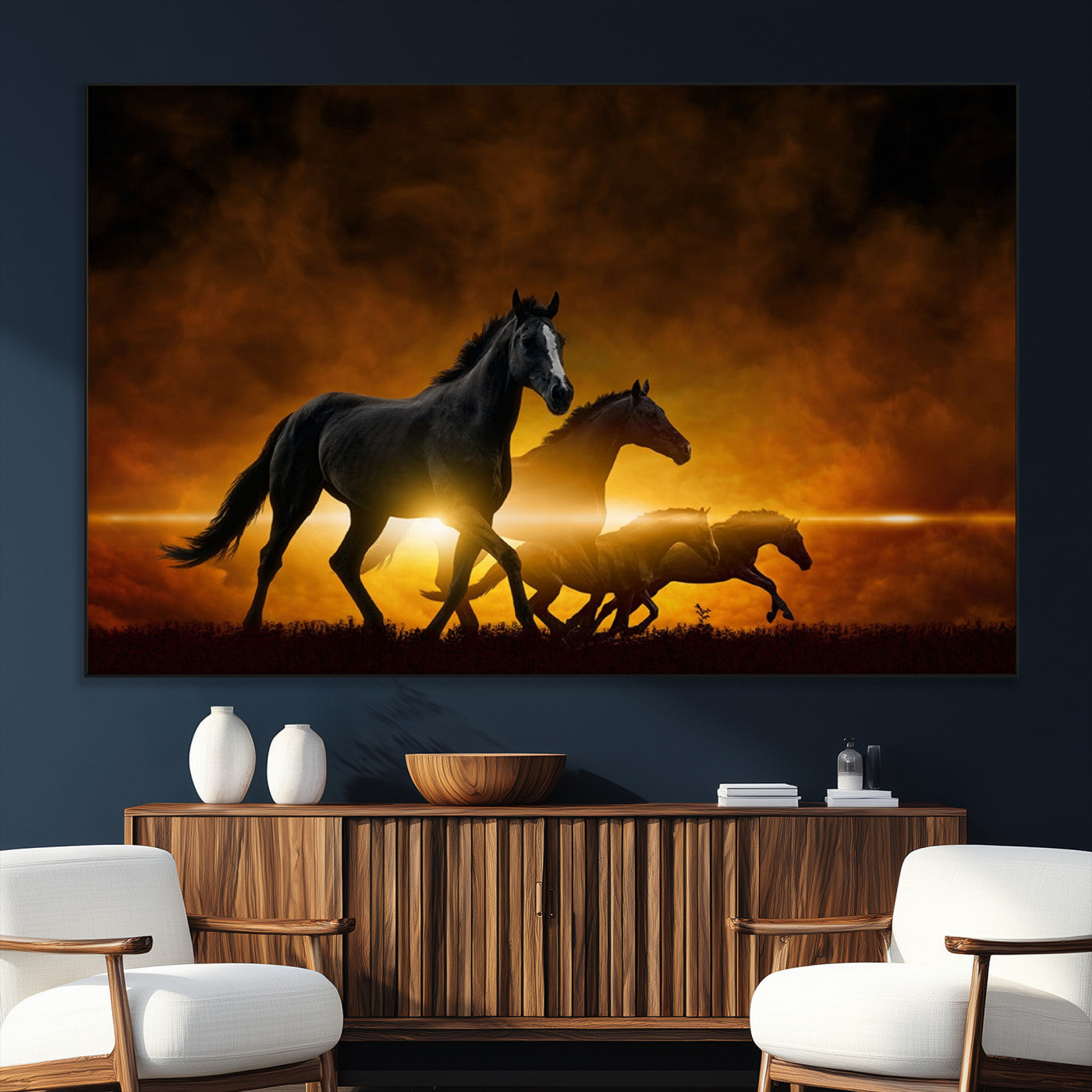 SEG-FC-51X34_Oversize - Horse Wall Art Canvas Print, Multi Panel Animal Canvas Print