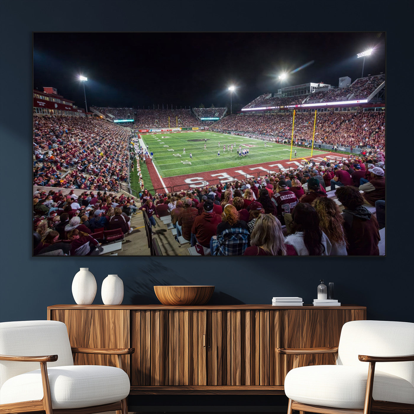 SEG-FC-51X34_Oversize - American Football Wall Art Canvas Print, Stadium Sport Wall Art Print
