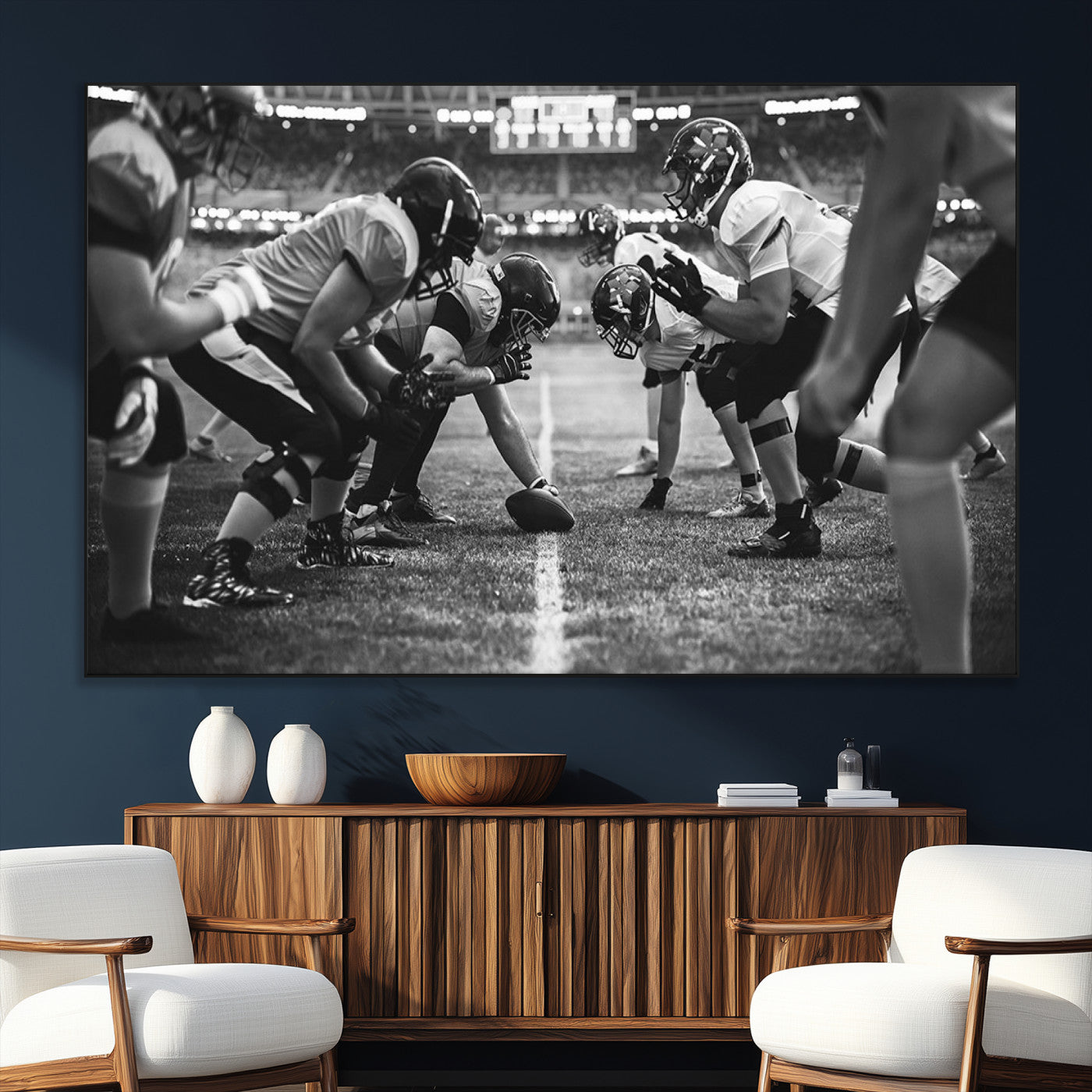 SEG-FC-51X34_Oversize - American Football Wall Art Canvas Print, Stadium Sport Wall Art Print