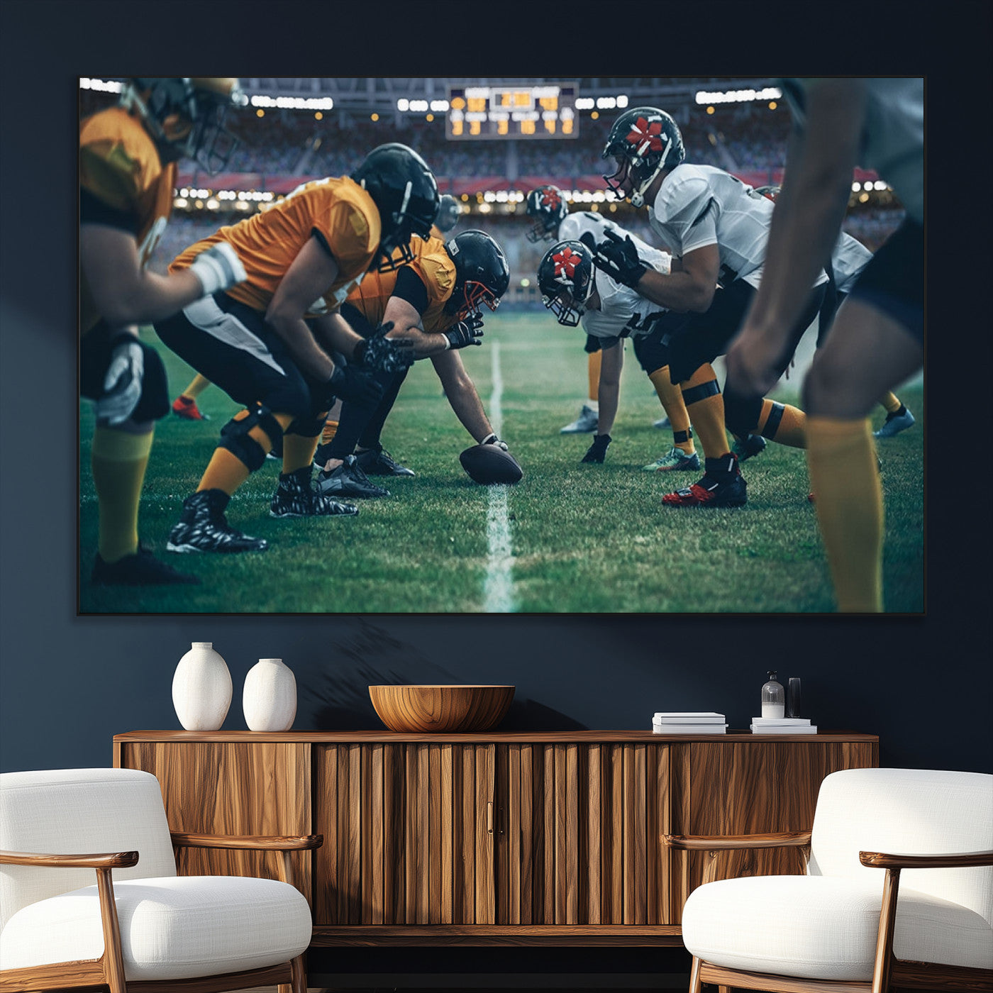 SEG-FC-51X34_Oversize - American Football Playing Wall Art Canvas Print