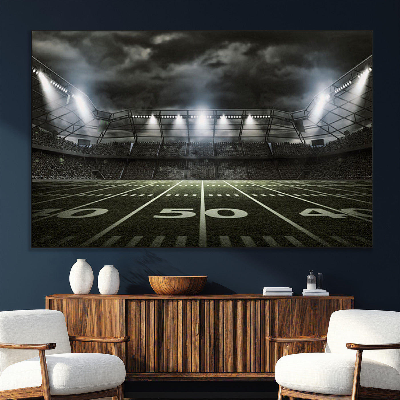 SEG-FC-51X34_Oversize - American Football Stadium Wall Art Canvas Print, Stadium Sport Wall Art Print