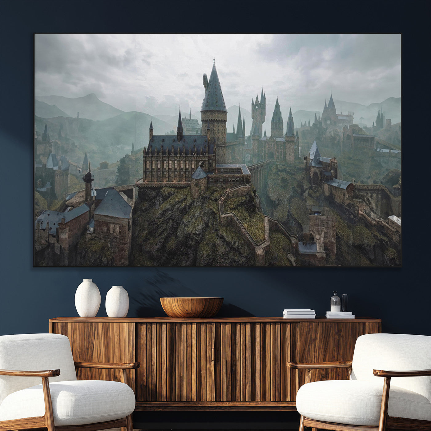 SEG-FC-51X34_Oversize - Disney Castle Wall Art Canvas Print, Living Kids Home Room Decor Art Print