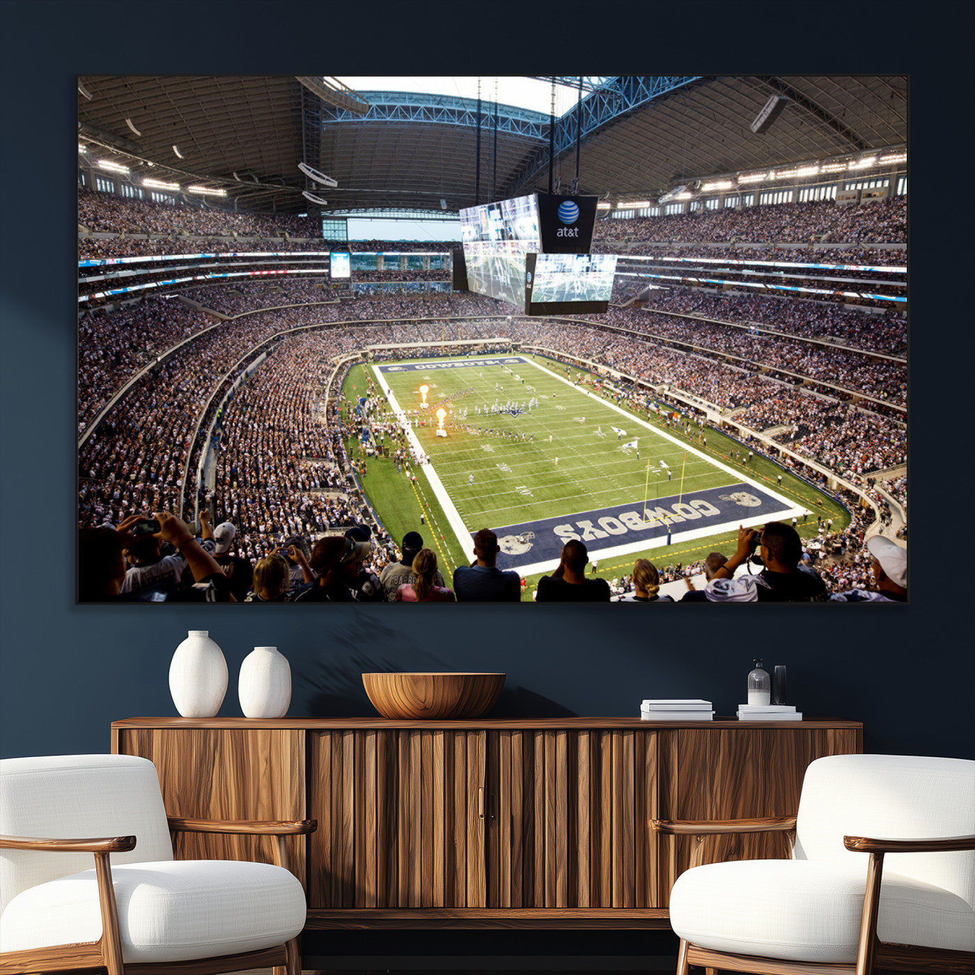 SEG-FC-51X34_Oversize - Dallas Cowboys Football Team Print - Arlington AT&T Stadium Wall Art Canvas Print