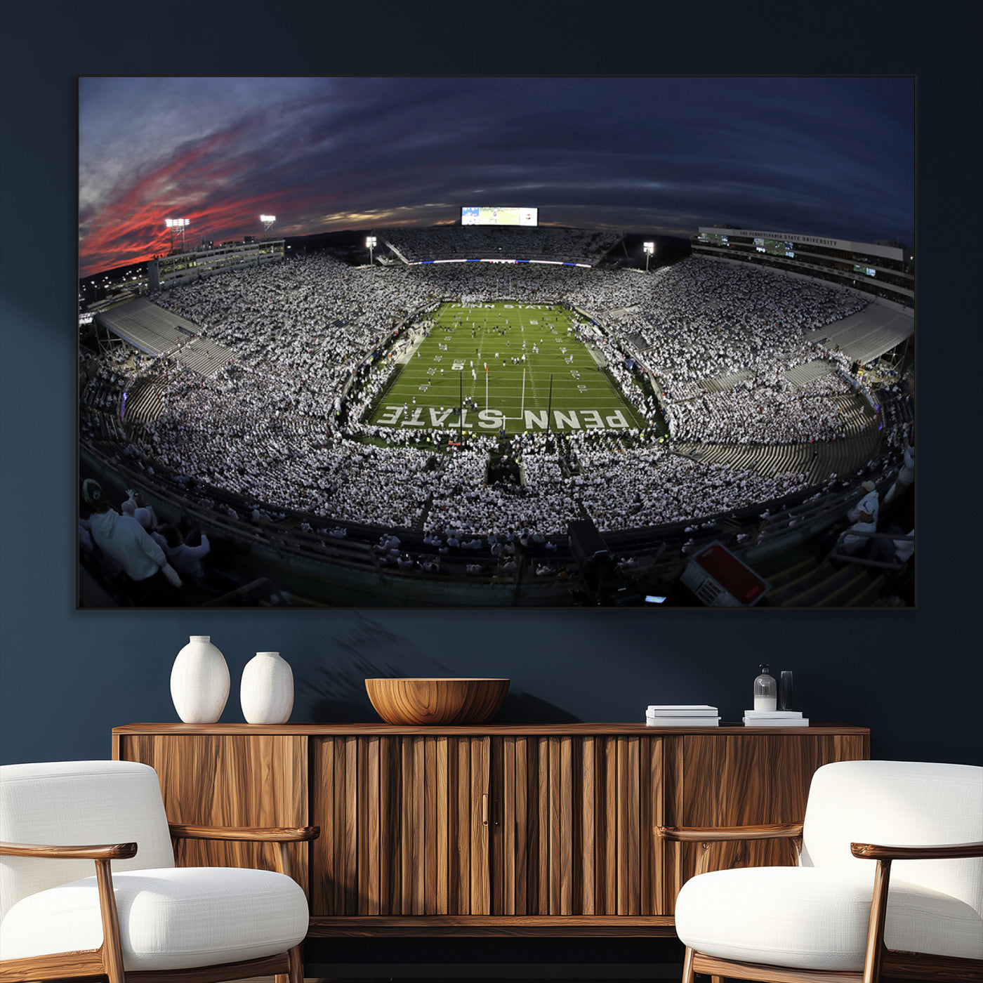 SEG-FC-51X34_Oversize - Penn State University Nittany Lions Football Team Print - University Park Beaver Stadium Wall Art
