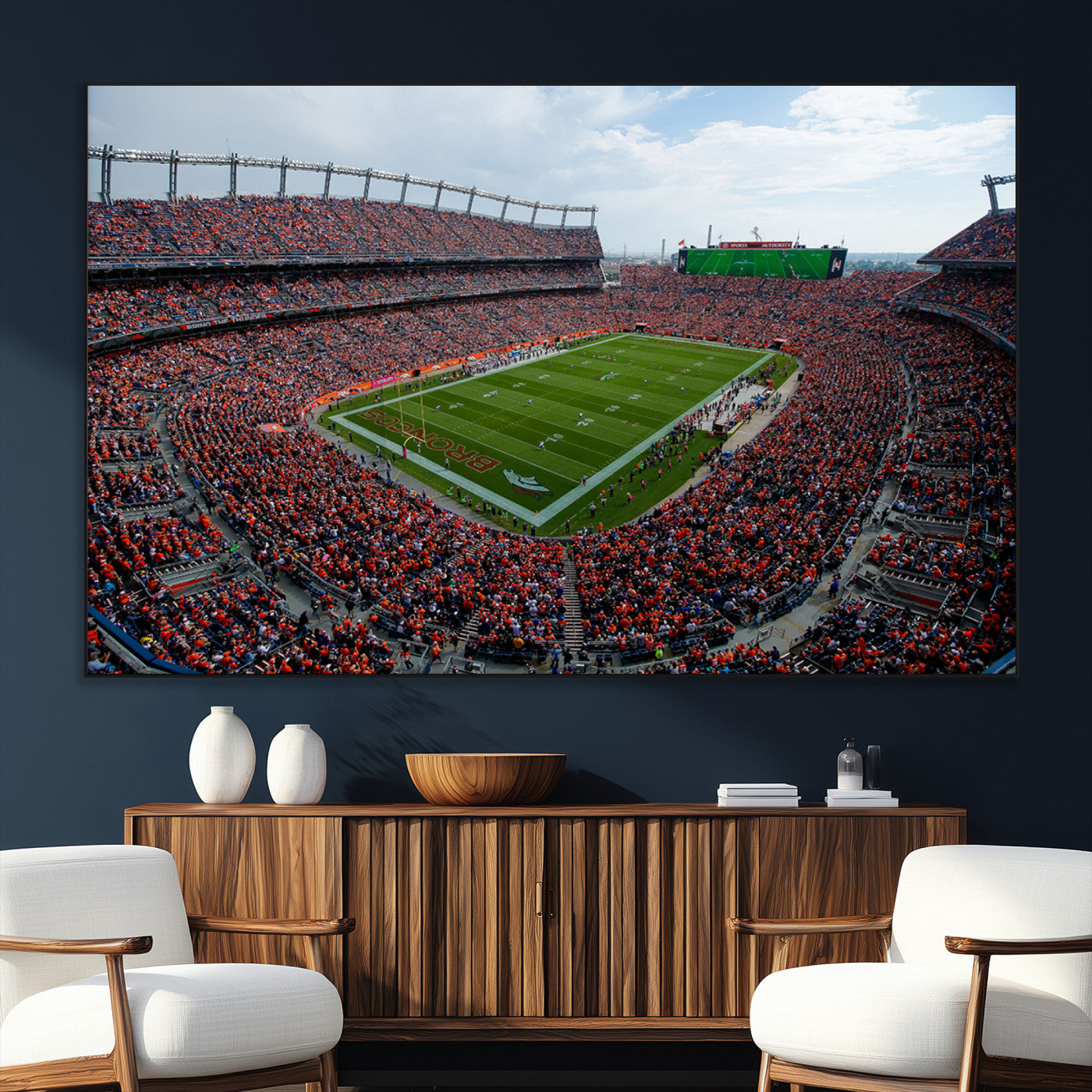 SEG-FC-51X34_Oversize - Denver Broncos Football Team Print - Empower Field Mile High Stadium Wall Art Canvas Print