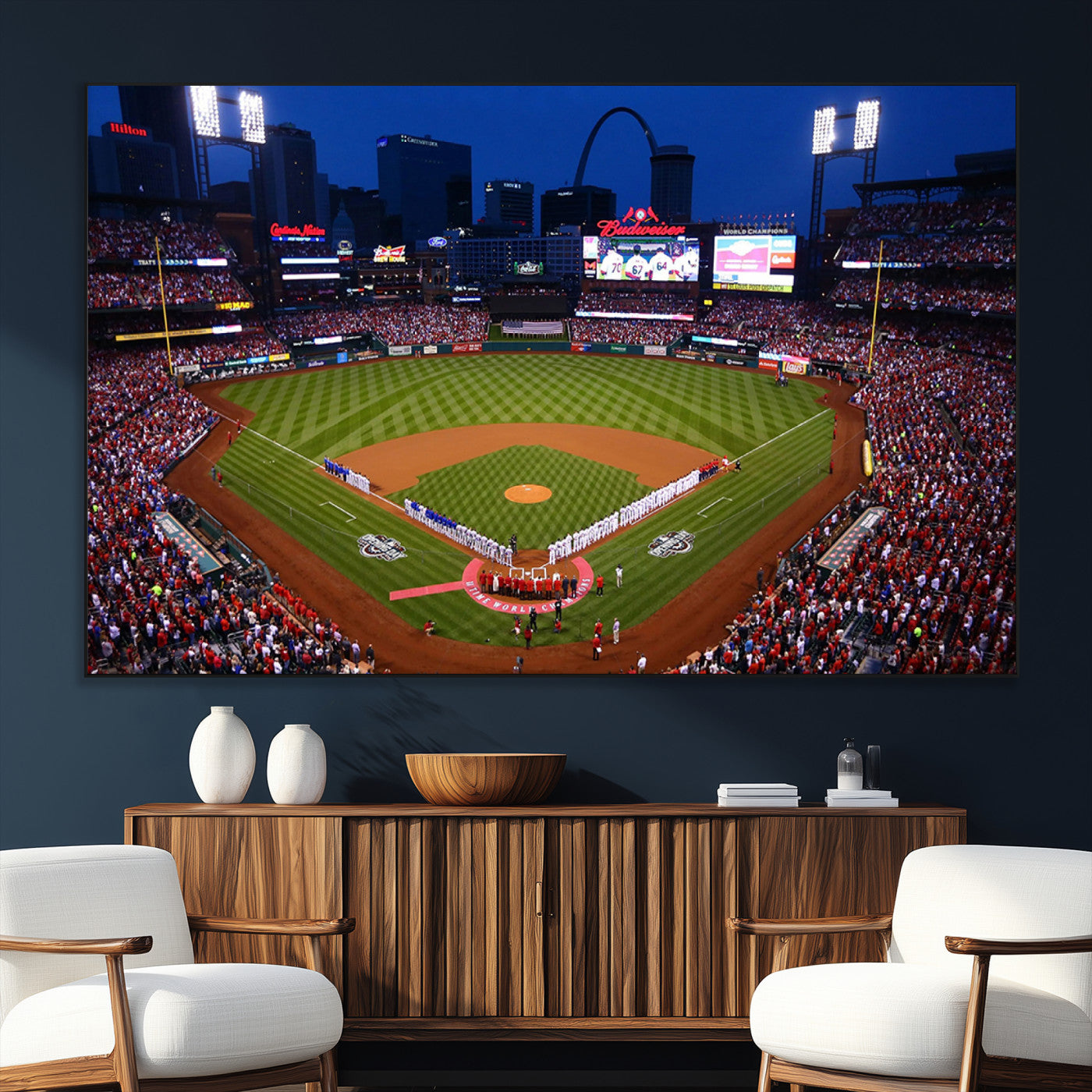 SEG-FC-51X34_Oversize - St. Louis Cardinals Baseball Team Print - Busch Stadium Wall Art Canvas Print