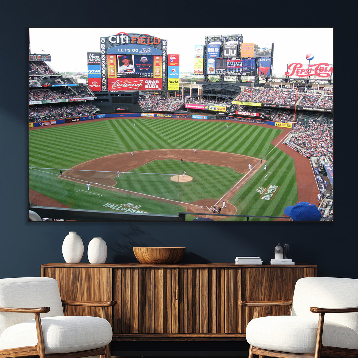 SEG-FC-51X34_Oversize - New York Mets Baseball Team Print - Citi Field Baseball Stadium Wall Art Canvas Print