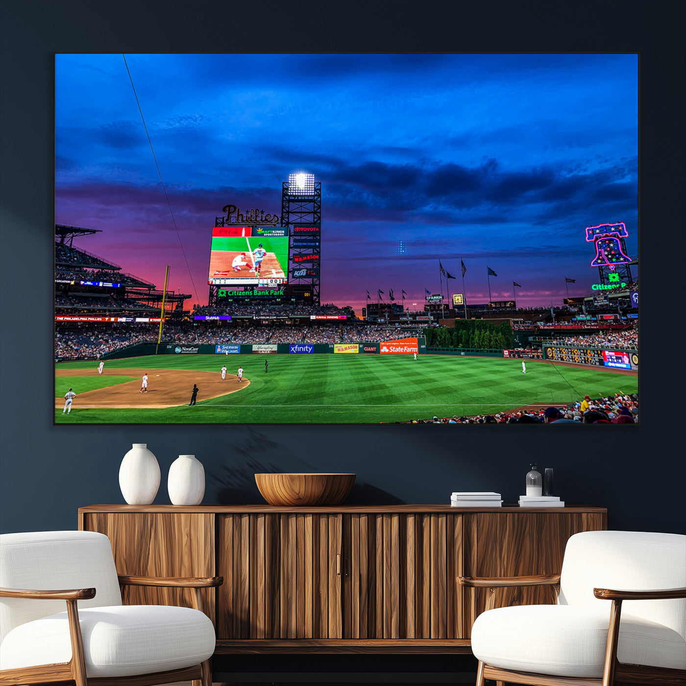 SEG-FC-51X34_Oversize - Philadelphia Phillies Baseball Team Print - Philadelphia Citizens Bank Park Stadium Canvas Wall Art