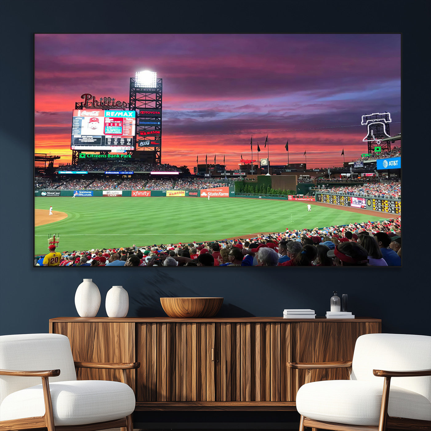SEG-FC-51X34_Oversize - Philadelphia Phillies Baseball Team Print - Philadelphia Citizens Bank Park Stadium Wall Art Canvas