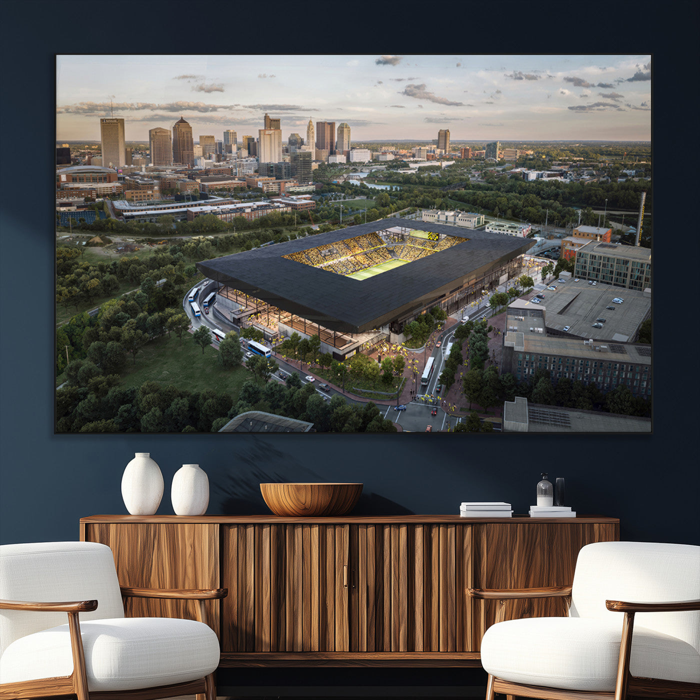 SEG-FC-51X34_Oversize - Columbus Crew Soccer Team Print - Columbus Crew Stadium Wall Art, Columbus Crew Soccer Wall Art
