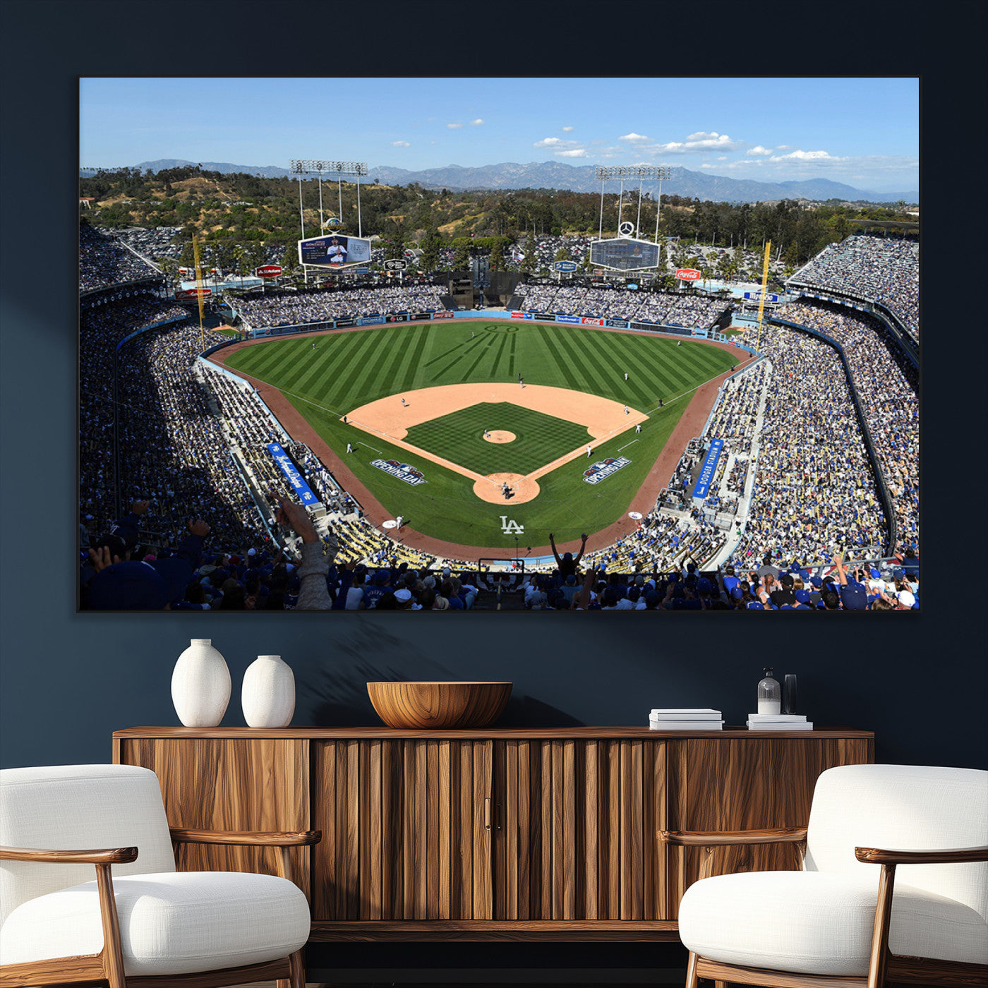 SEG-FC-51X34_Oversize - Los Angeles Dodgers Dodger Stadium Wall Art Canvas Print - MLB Baseball Stadium Wall Art Canvas